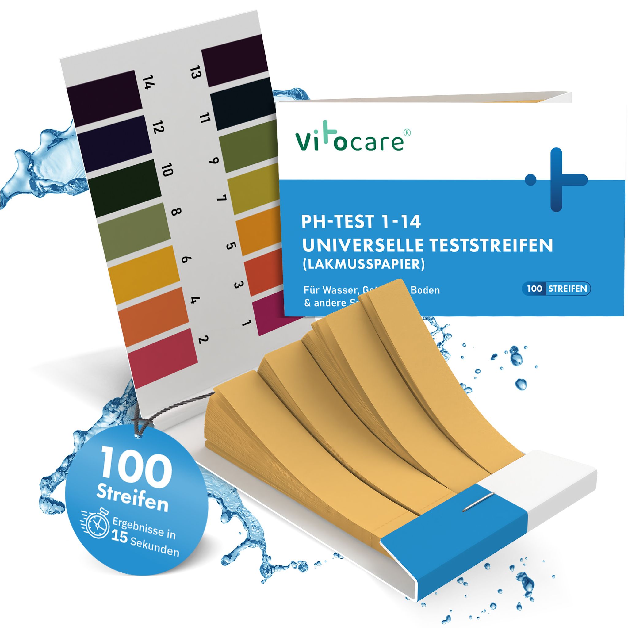 Vitocare PH Teststreifen Lackmuspapier 100 Stück