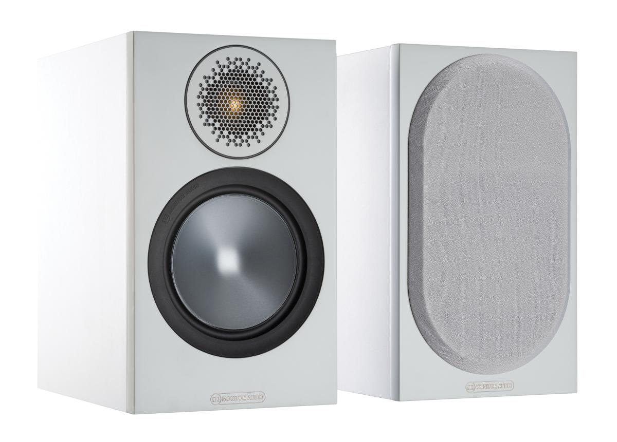 Monitor Audio Bronze 50 (6G) Kompaktlautsprecher weiß (Frontseite grau) [Paar]