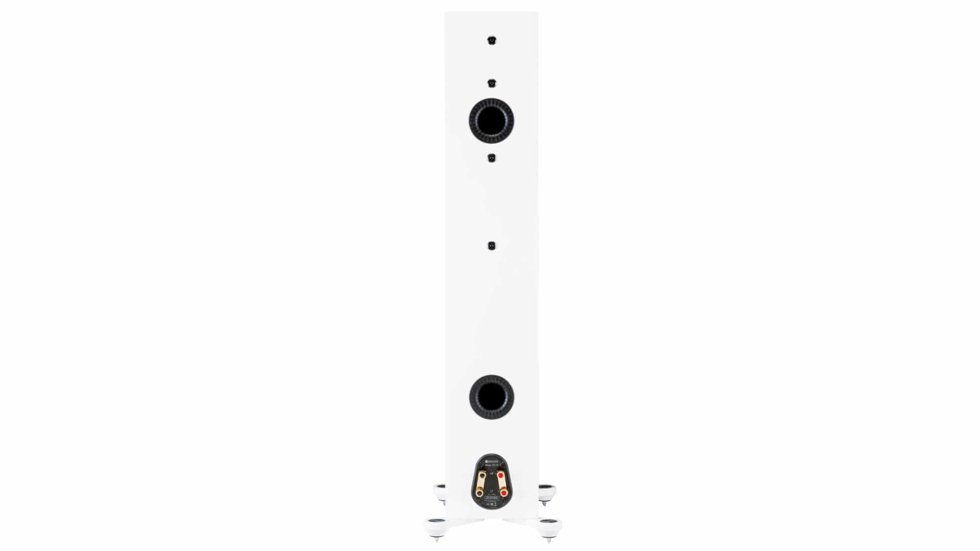 Monitor Audio 2x Standlautsprecher + Roksan Verstärker Weiß Seidenmatt/Silber