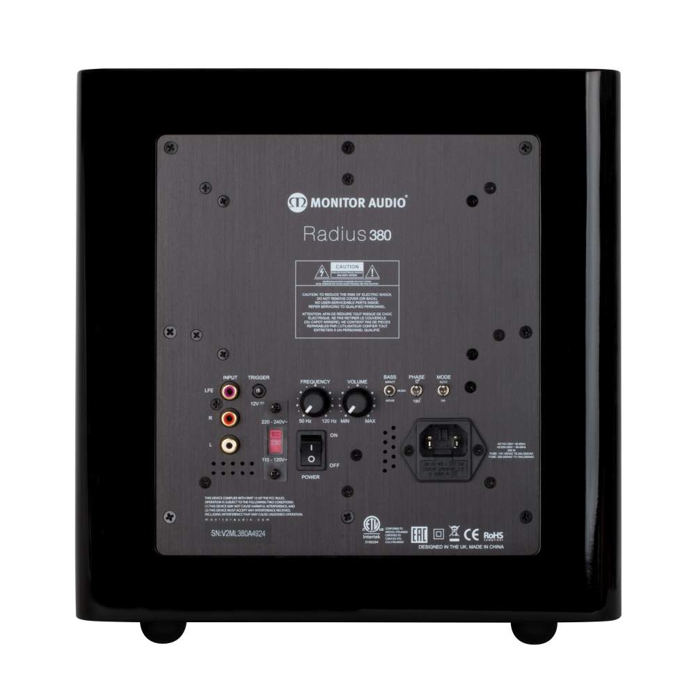 Monitor Audio Radius 3G 380 Subwoofer schwarz hochglanz