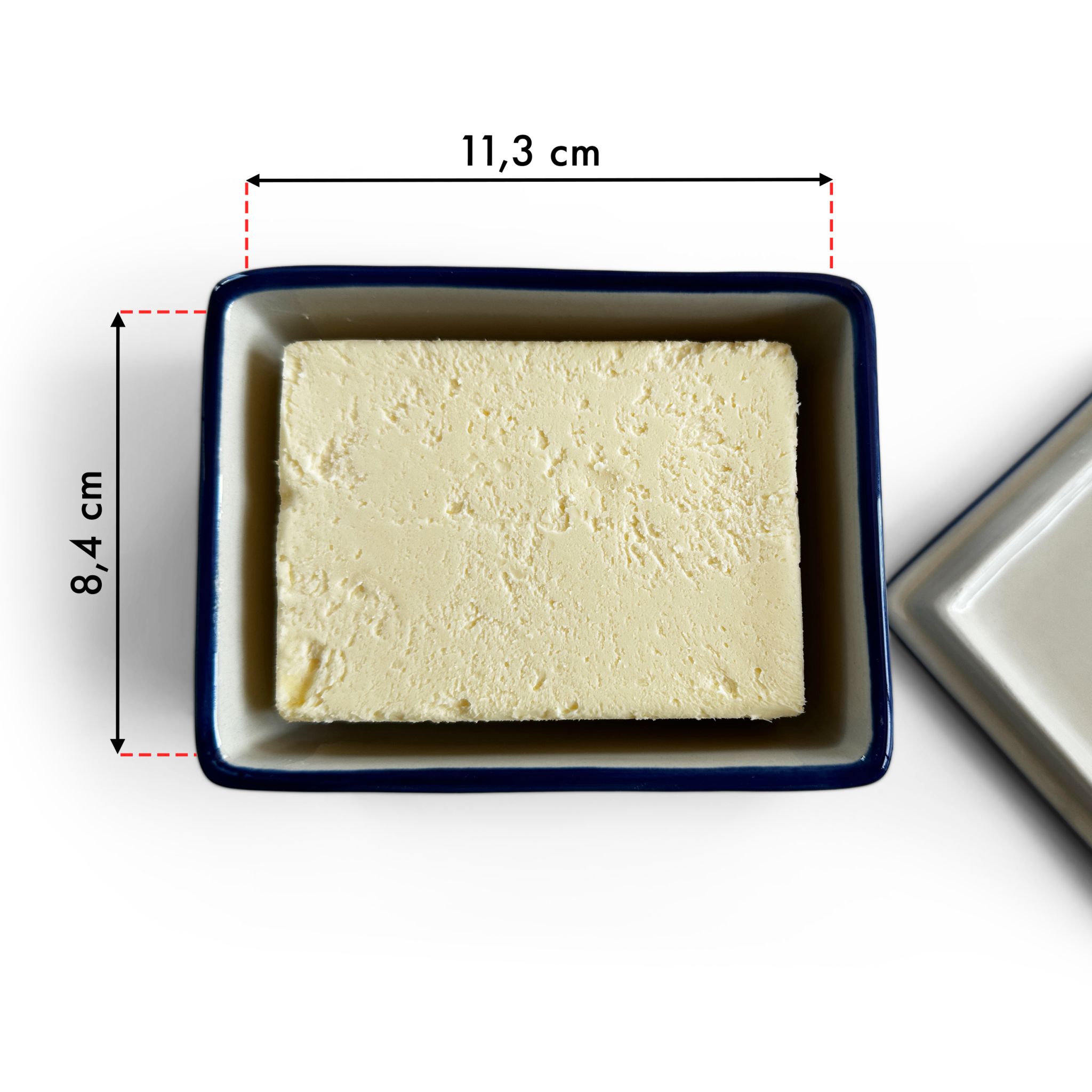 Parusia Butterdose Blüten orange – stilvolle Keramik-Butterschale 2 zeilig