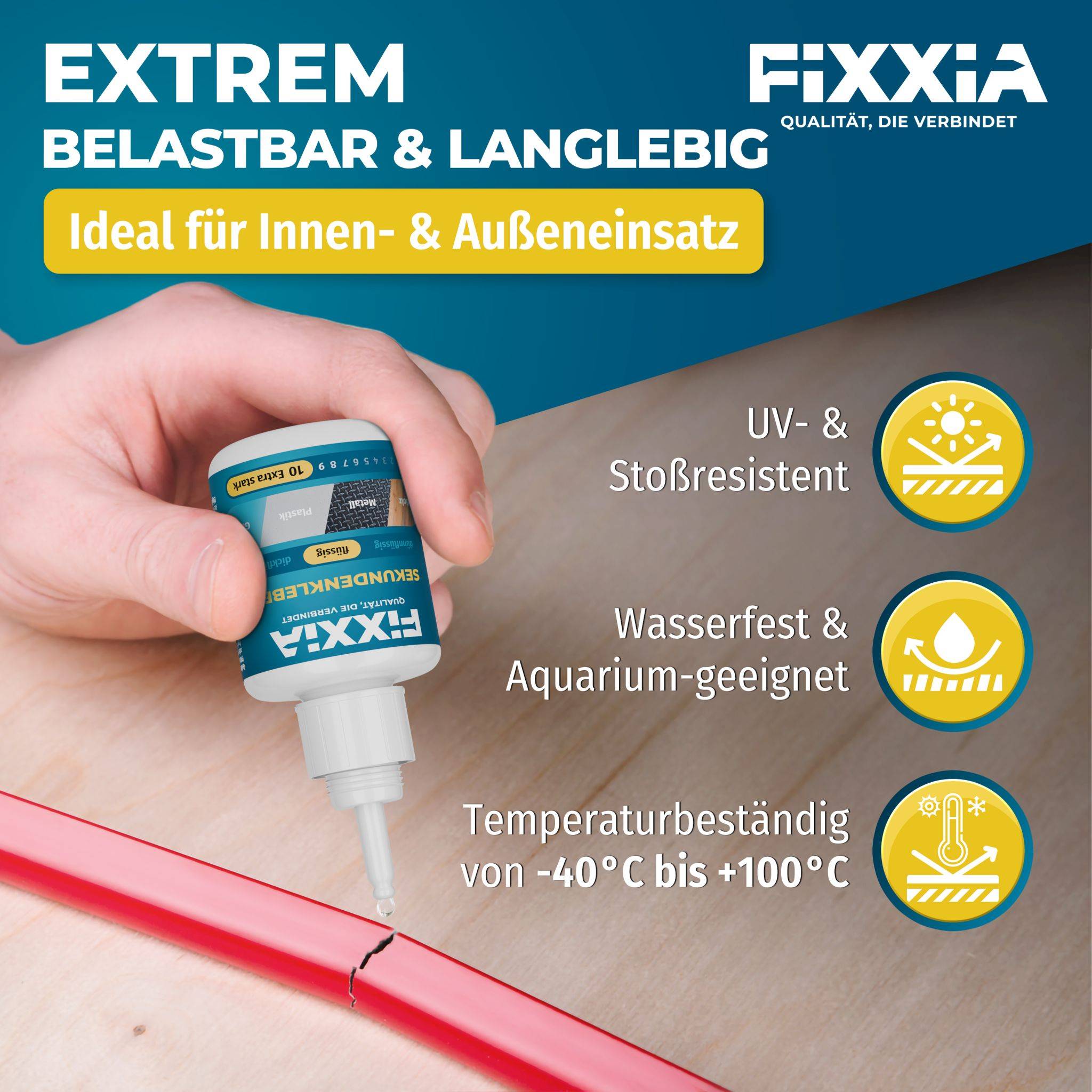 FIXXIA Sekundenkleber extra stark flüssig oder dickflüssig transparent