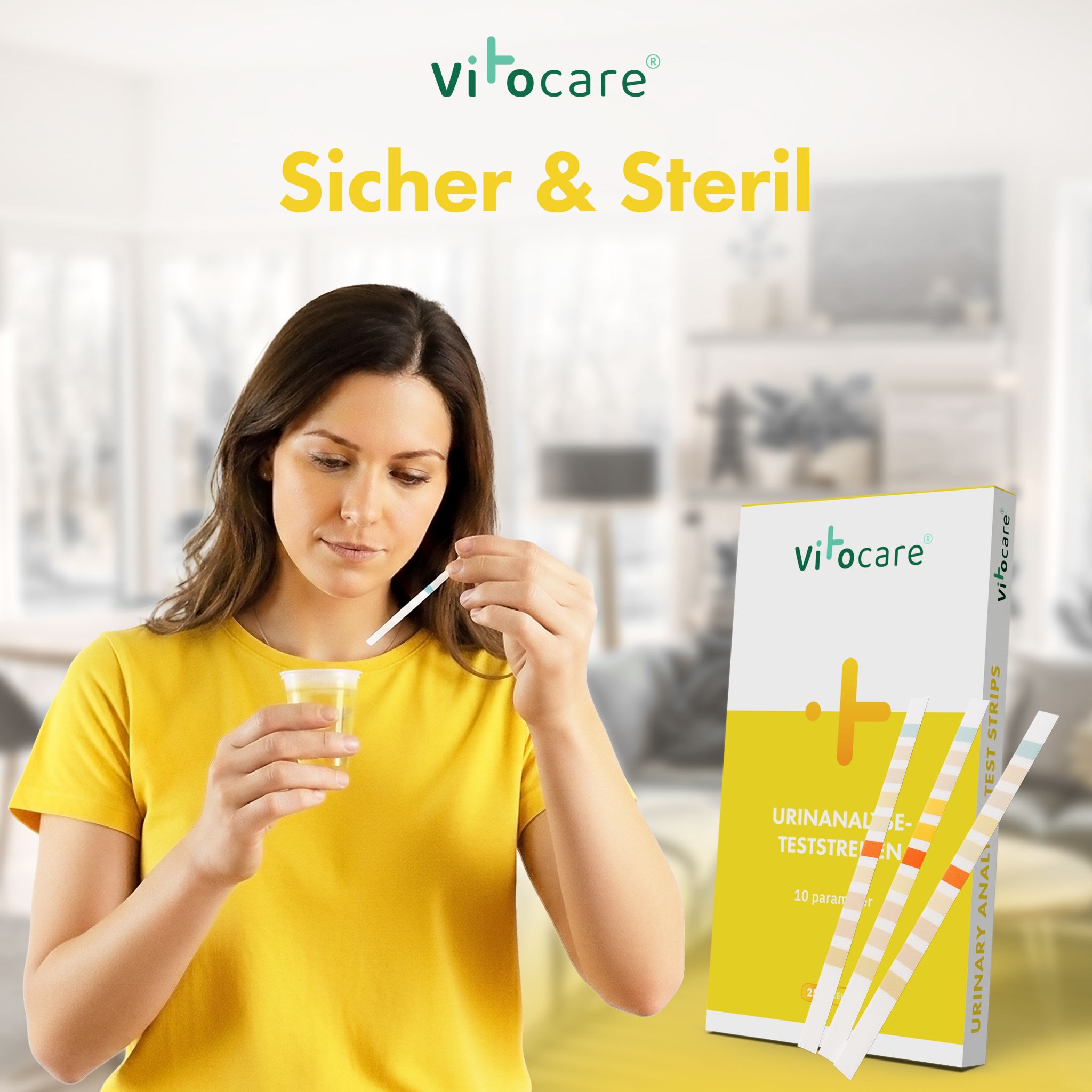 Vitocare Urin Teststreifen mit 10 Parametern 25 Stück