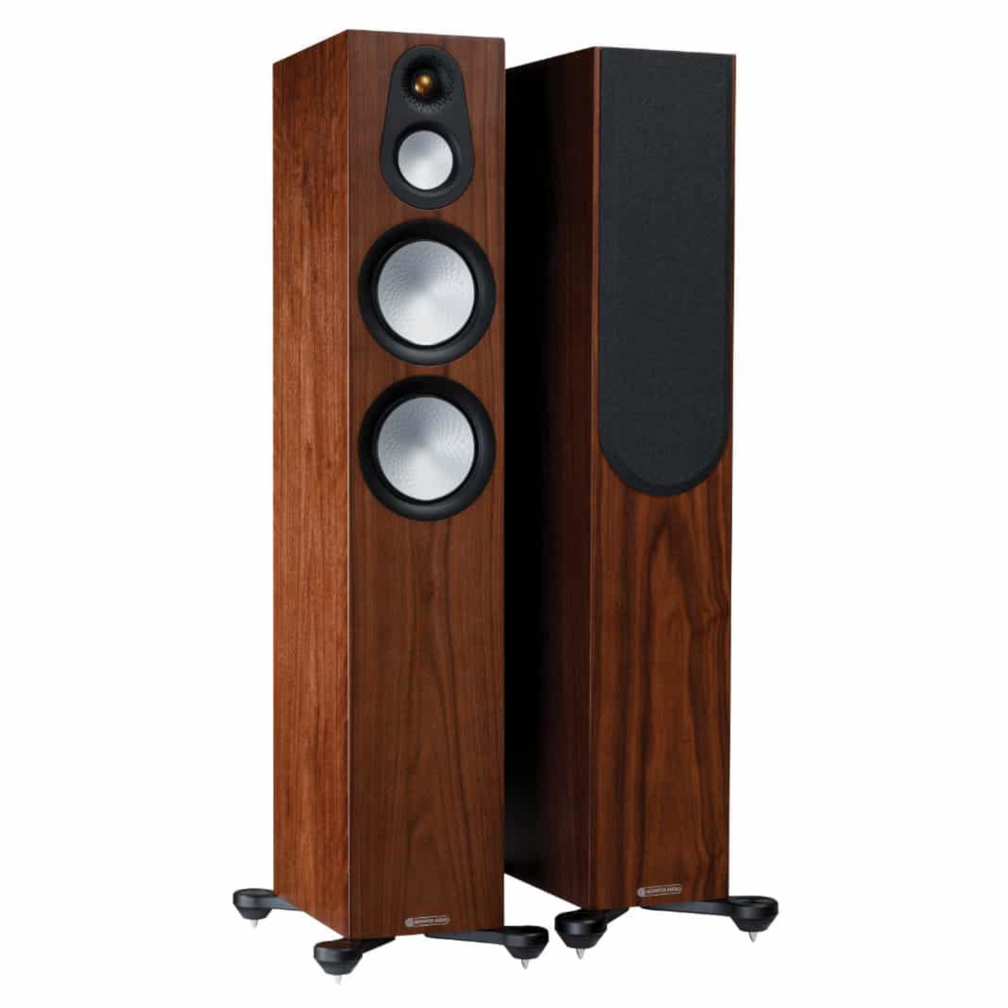 Monitor Audio 2x Standlautsprecher + Roksan Verstärker Walnuss Natur/Silber