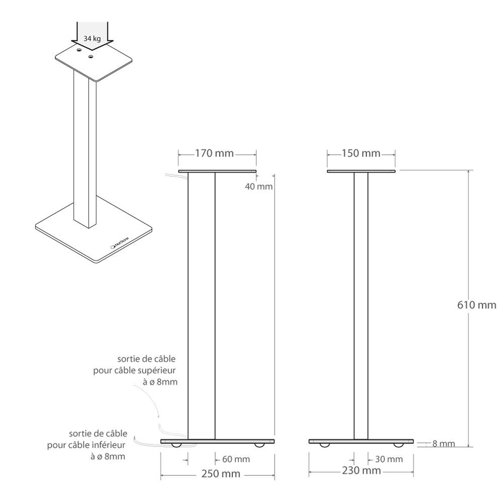 NorStone Lautsprecherständer ESSE schwarz 61cm (Paar)