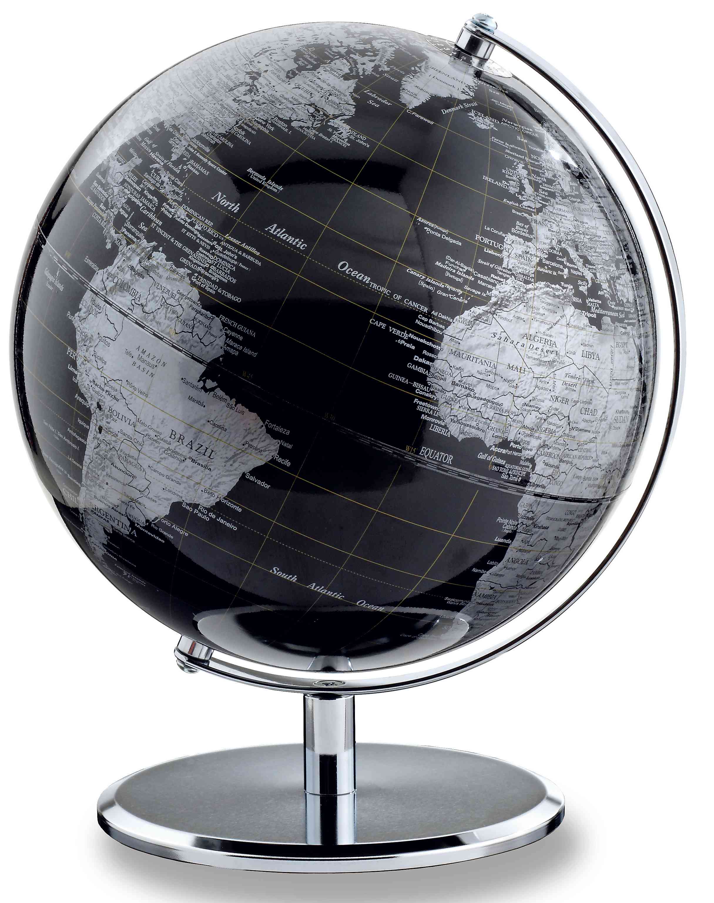Ausstellungsstück - emform Globus 24cm Darkchrome Planet, politisch