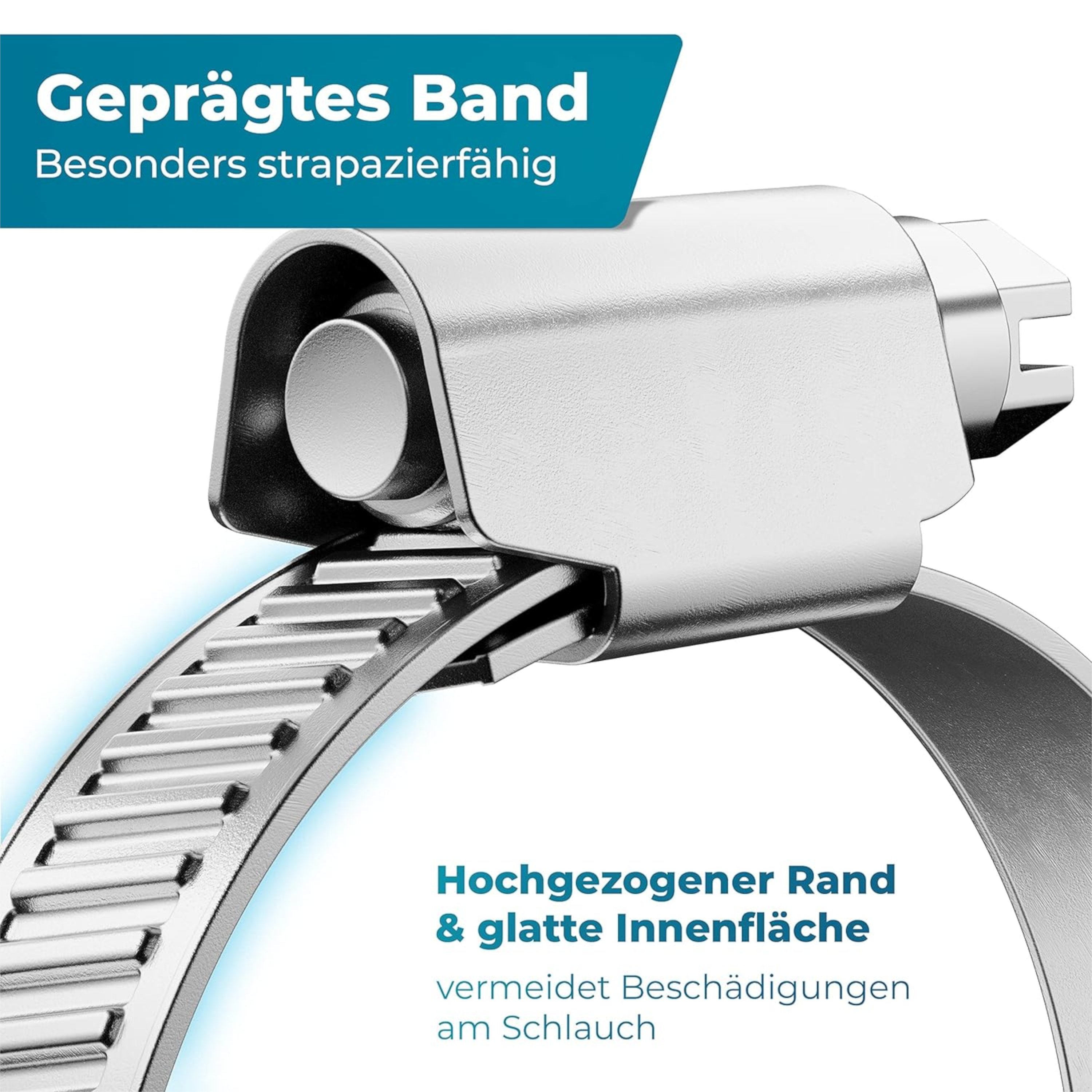 FIXXIA Schlauchschellen Set Edelstahl 3 Größen [8-40mm], je 6 Stück rostfrei