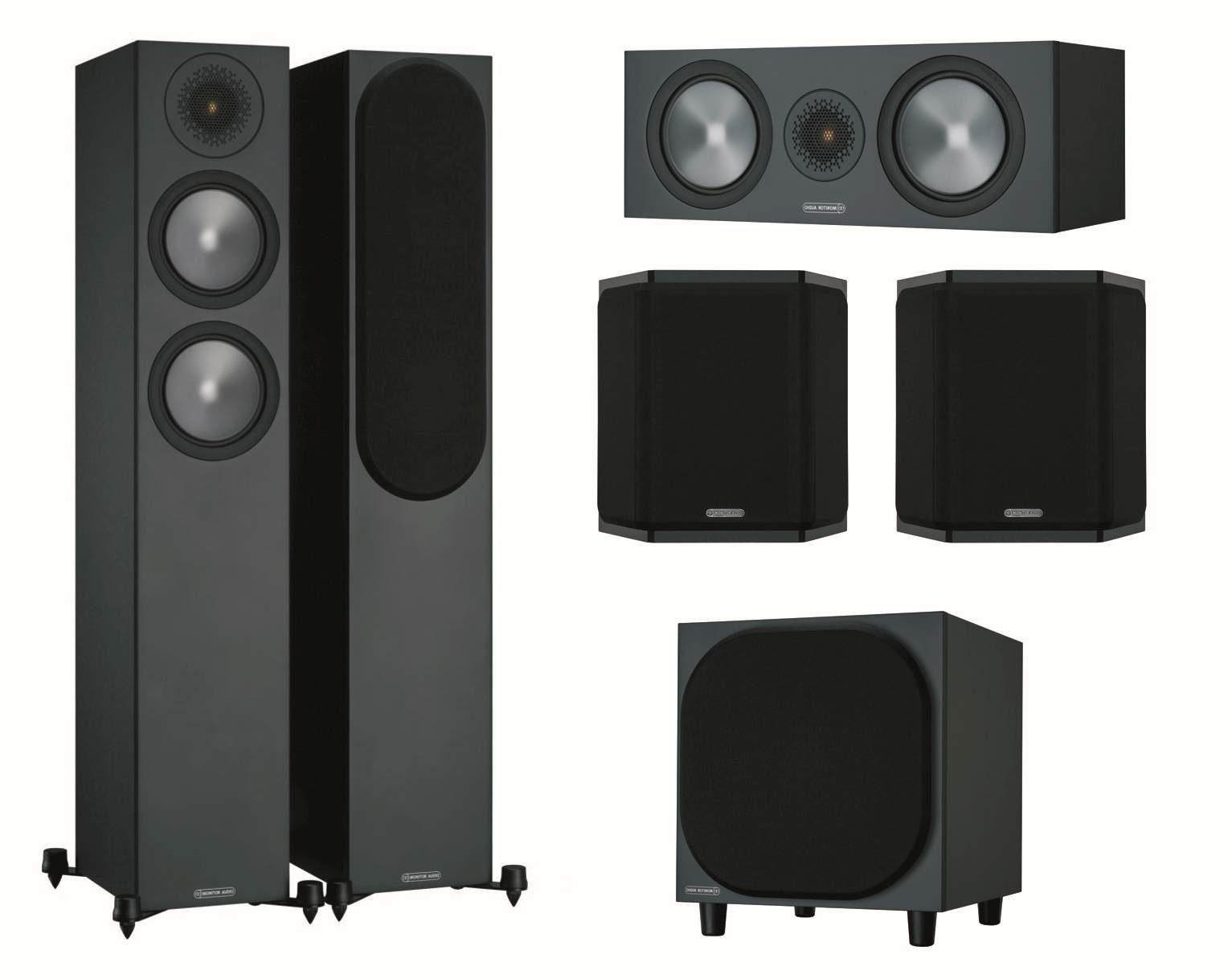 Auspackartikel - Monitor Audio Bronze 6G Cinema 200 Heimkino Lautsprecher-Set schwarz matt