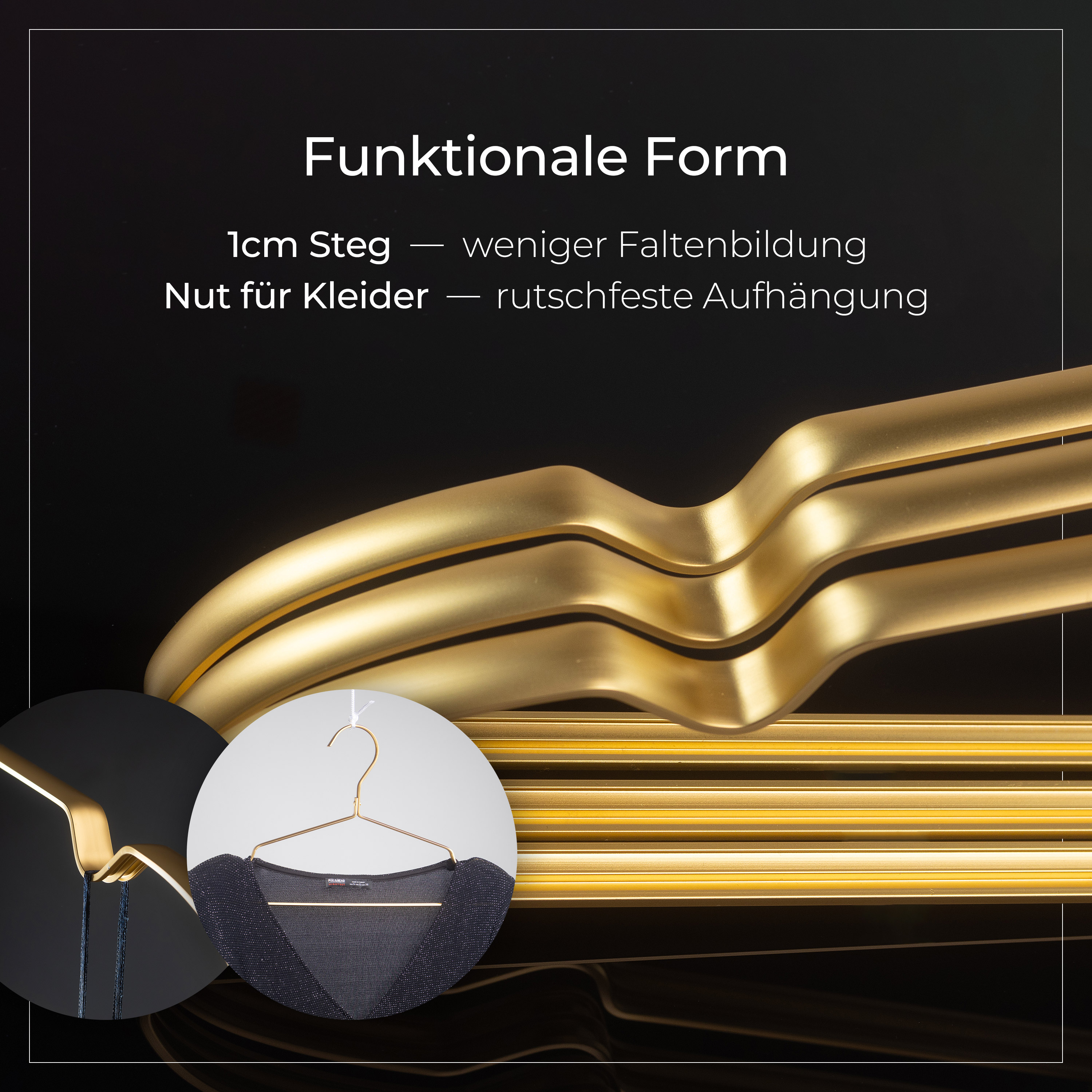 40x Parusia Kleiderbügel gold 42cm breit, Steg 1cm, Metall rostfrei, formstabil 40x Parusia Kleiderbügel gold 42cm breit, Steg 1cm, Metall rostfrei, formstabil