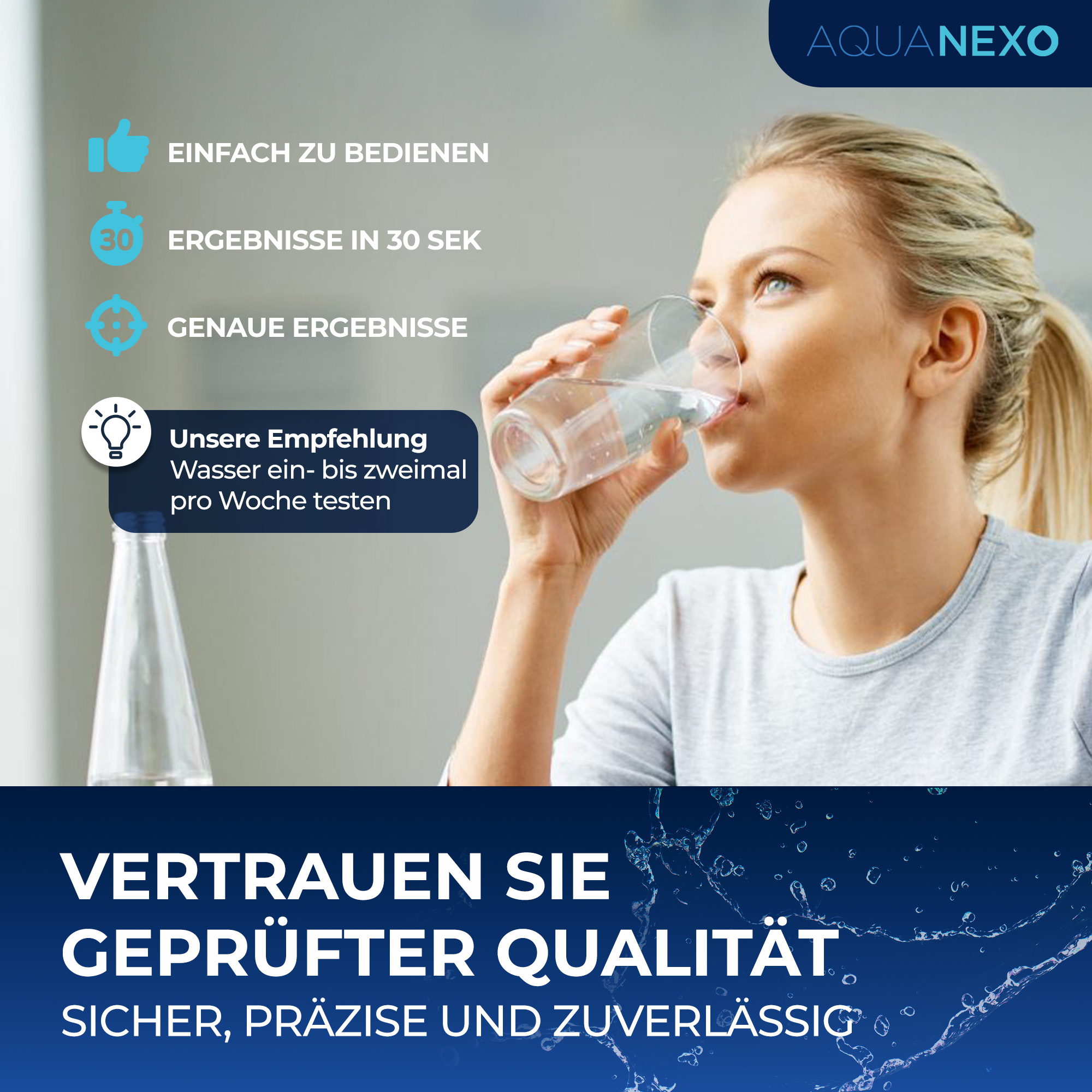 125 Wassertester Trinkwasser Teststreifen 17-in-1 + 2 Bakterientests + 10 Trinkwasser Teststreifen Nitrat/Nitrit + 10 Trinkwasserteststreifen Sulfate
