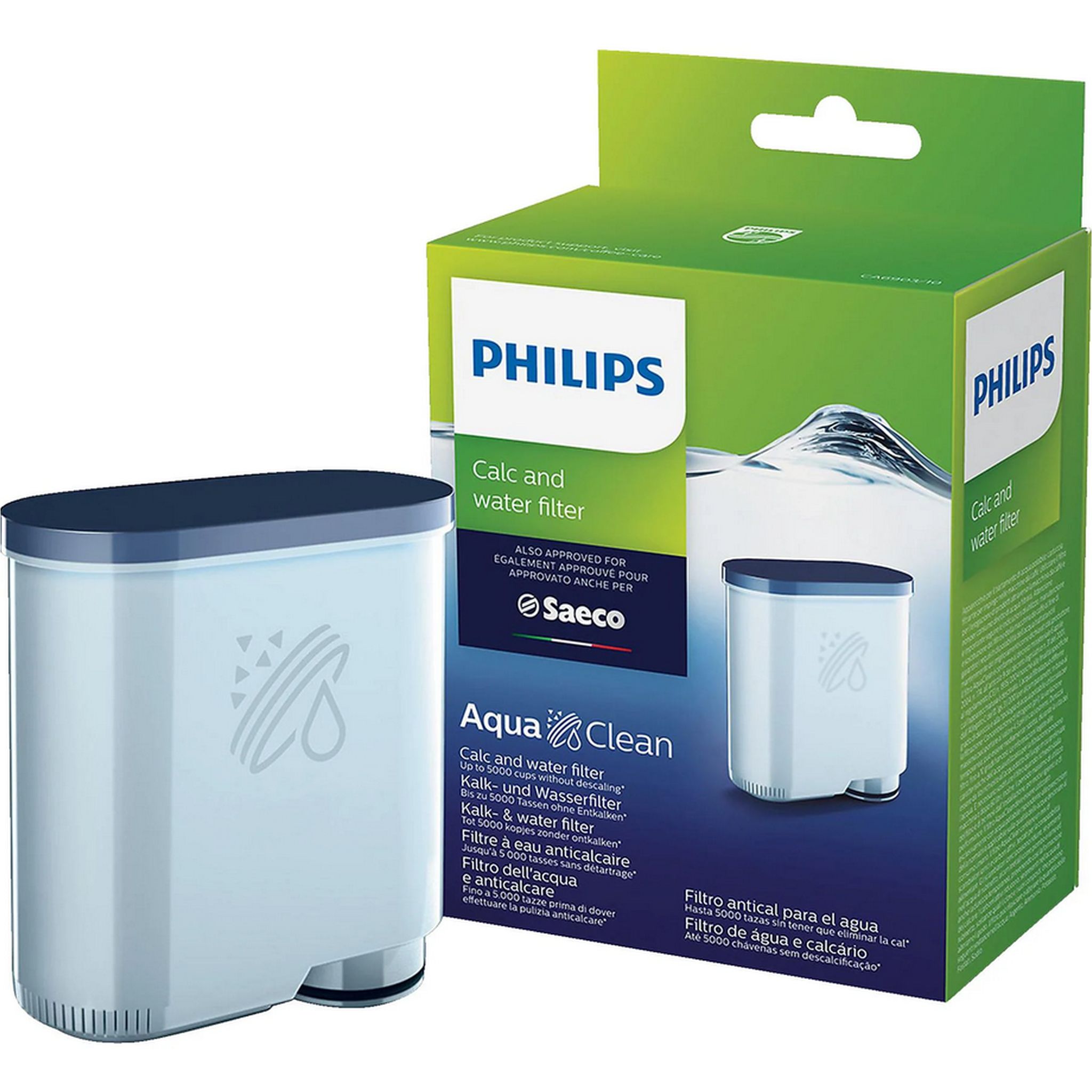 Philips Kalk- und Wasserfilter für Saeco und Philips Kaffeevollautomaten 8-er Pack
