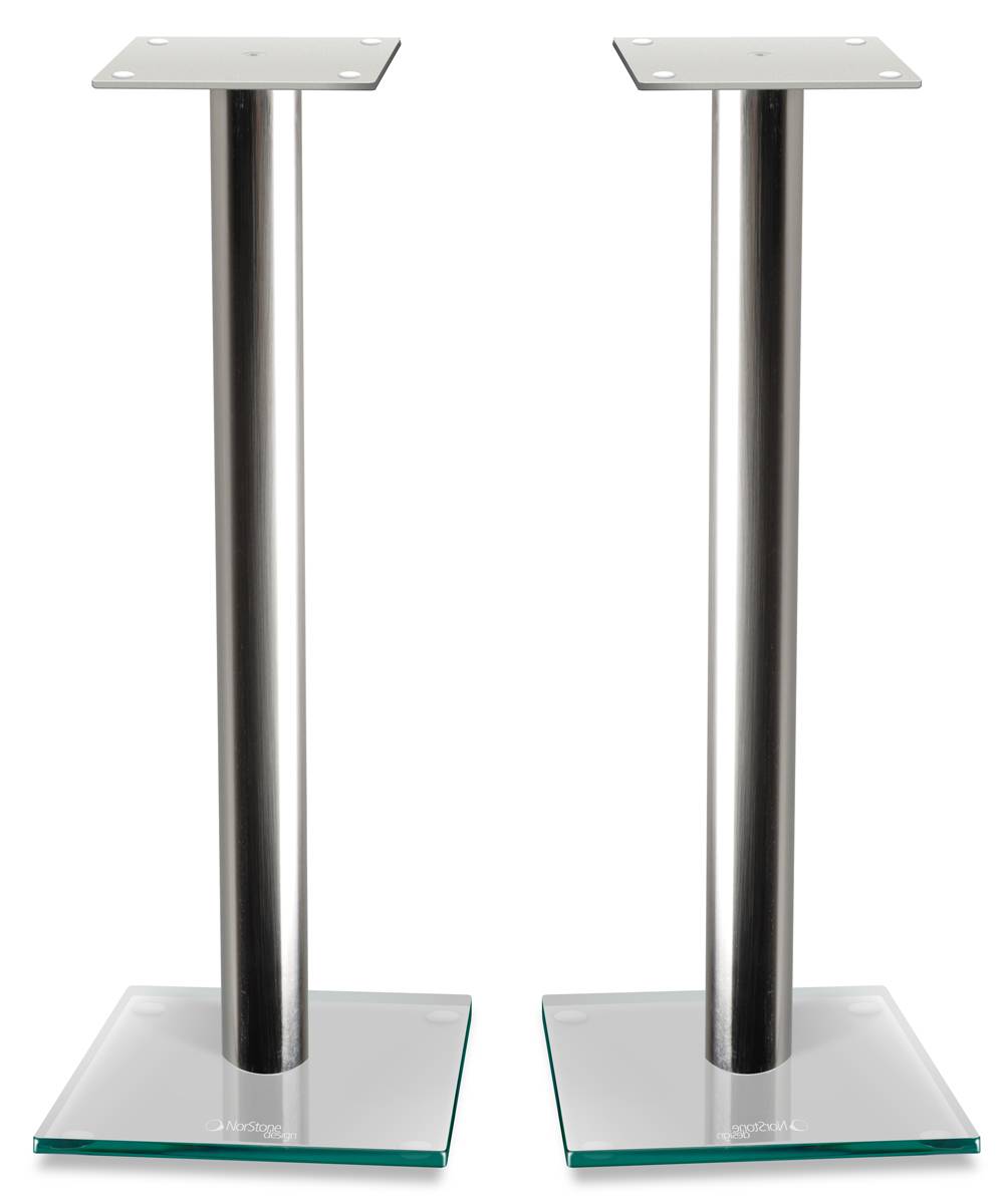 Auspackartikel - NorStone Lautsprecherständer EPUR silber Glasfuß 60cm (Paar)