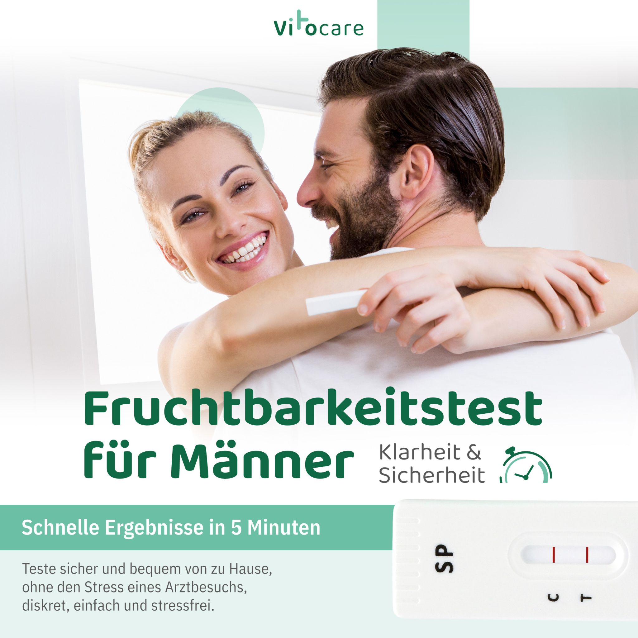 Vitocare Fruchtbarkeitstest Mann | Spermatest f. Zuhause