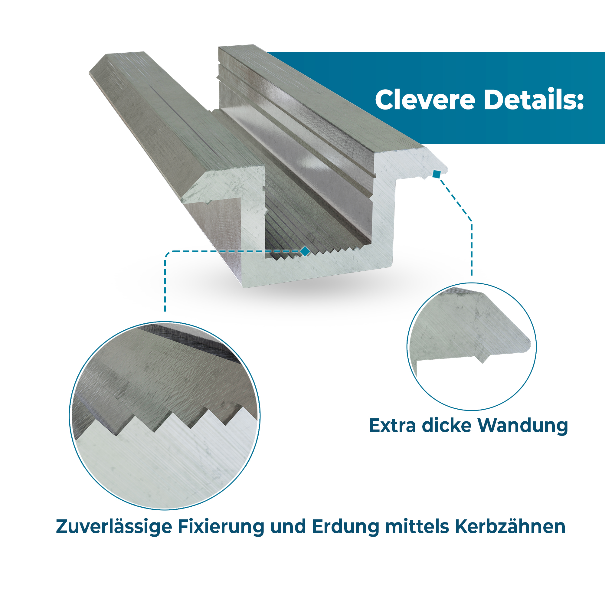 FIXXIA Photovoltaik Mittelklemme - Universelle Modulklemmen für Rahmenhöhen von 30mm bis 50mm - Solarpanel Halterung 100er-Pack