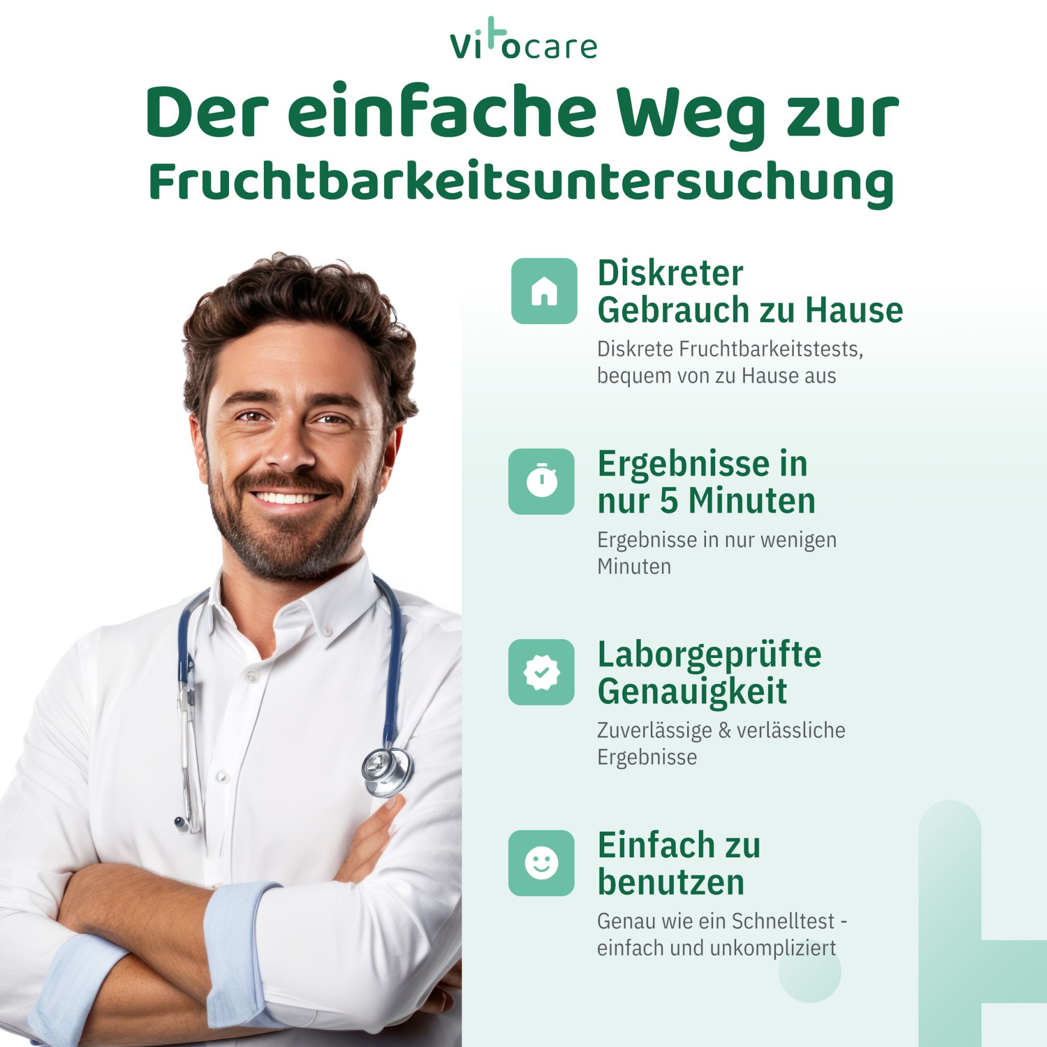Vitocare Fruchtbarkeitstest Mann | Spermatest f. Zuhause