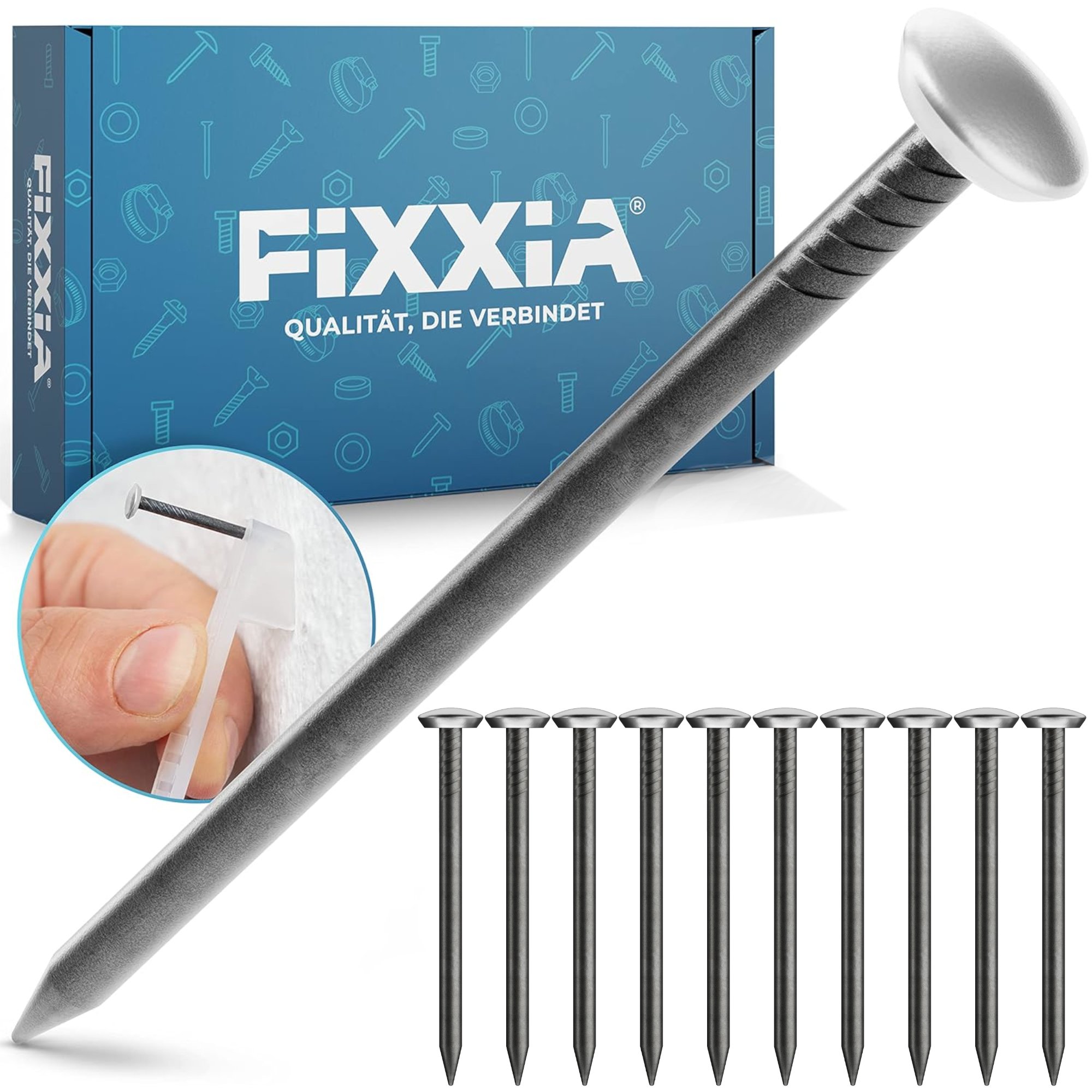FIXXIA Stahlnägel Bildernägel gold/silber 30 Stück