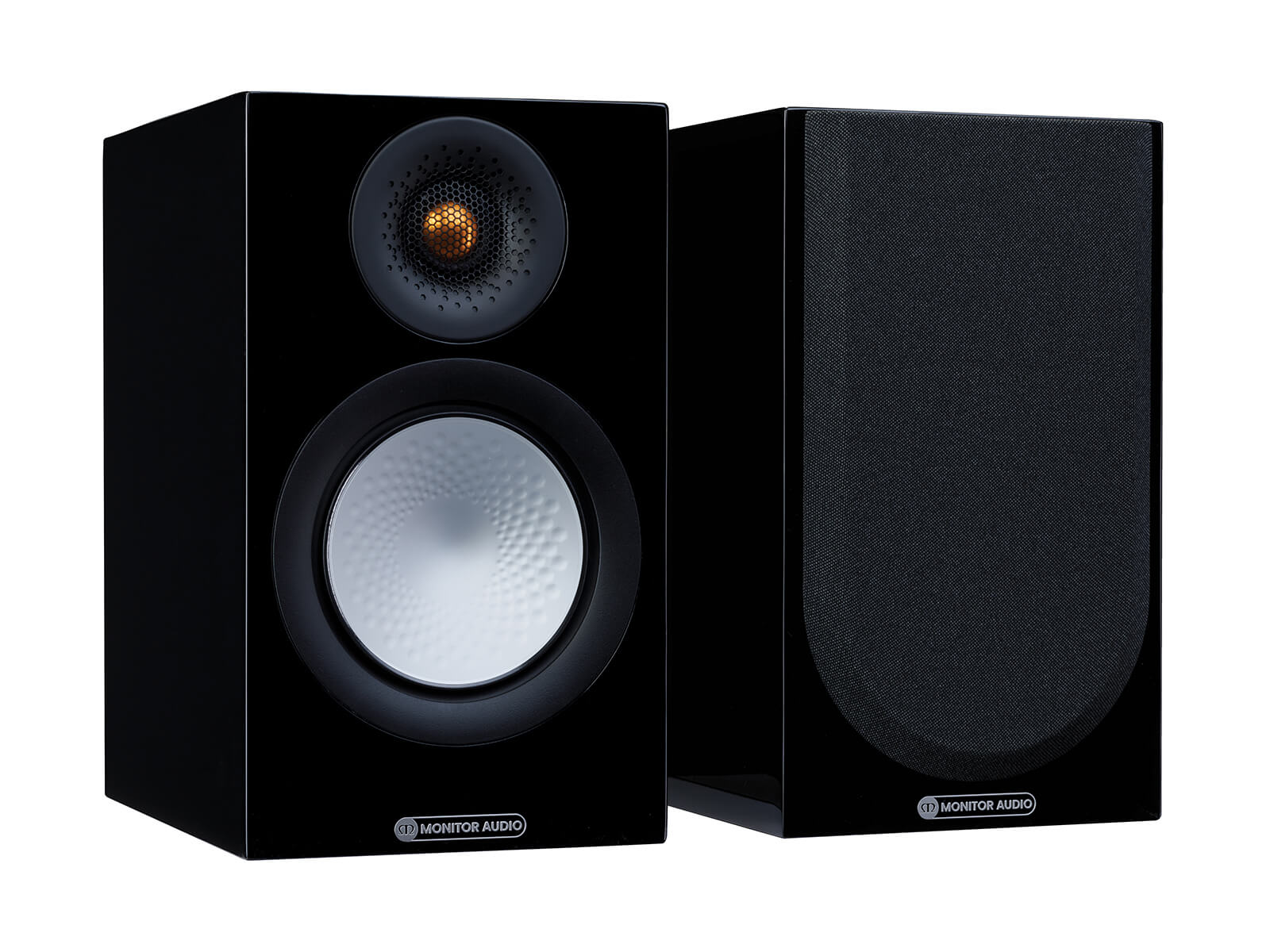 Monitor Audio 2x Kompaktlautsprecher Silver 50 7G Lack Schwarz Hochglanz, Regal