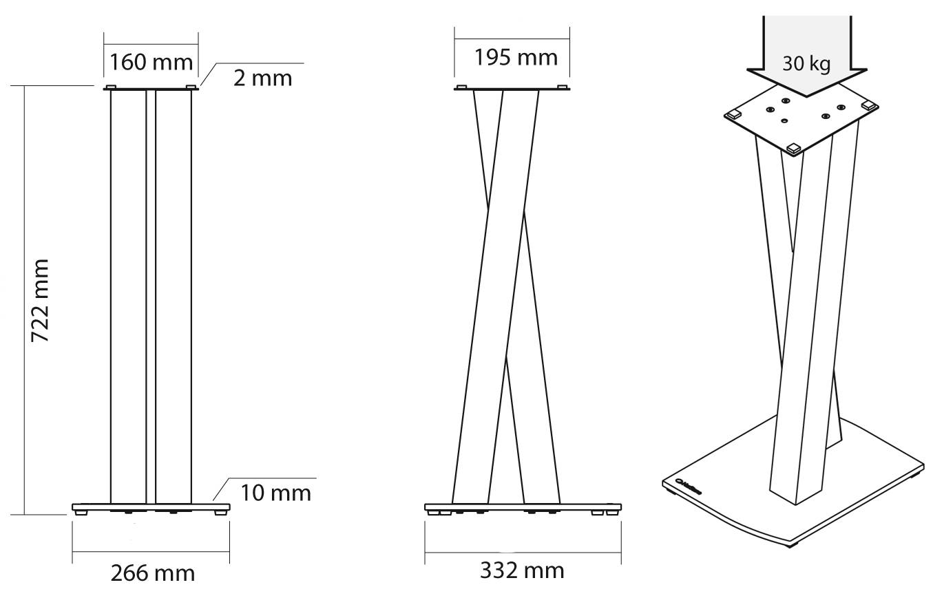 NorStone Lautsprecherständer Walk Stand schwarz satin 72cm (Paar)