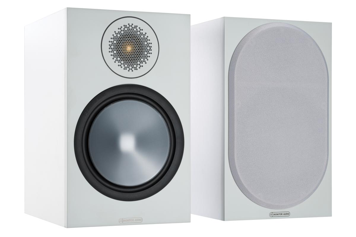 Monitor Audio Bronze 100 (6G) Kompaktlautsprecher weiß  (Frontseite grau) [Paar]