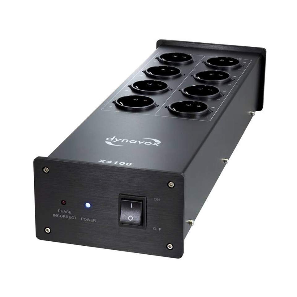 Aufpackartikel - Dynavox HiFi-Steckdosenleiste X4100-B schwarz 8-fach 230V 2300W 10A 