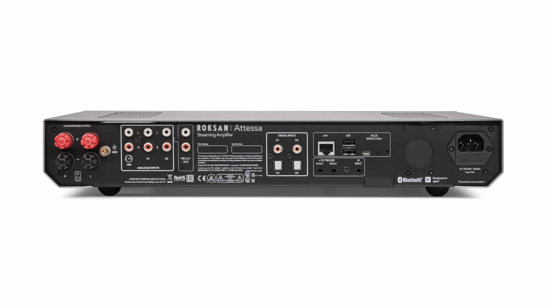 Monitor Audio 2x Standlautsprecher + Roksan Verstärker Schwarz Hochglanz/Schwarz