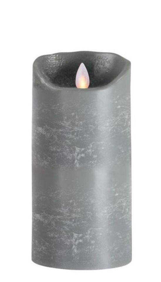 Sompex Flame LED Echtwachskerze grau 8x18cm
