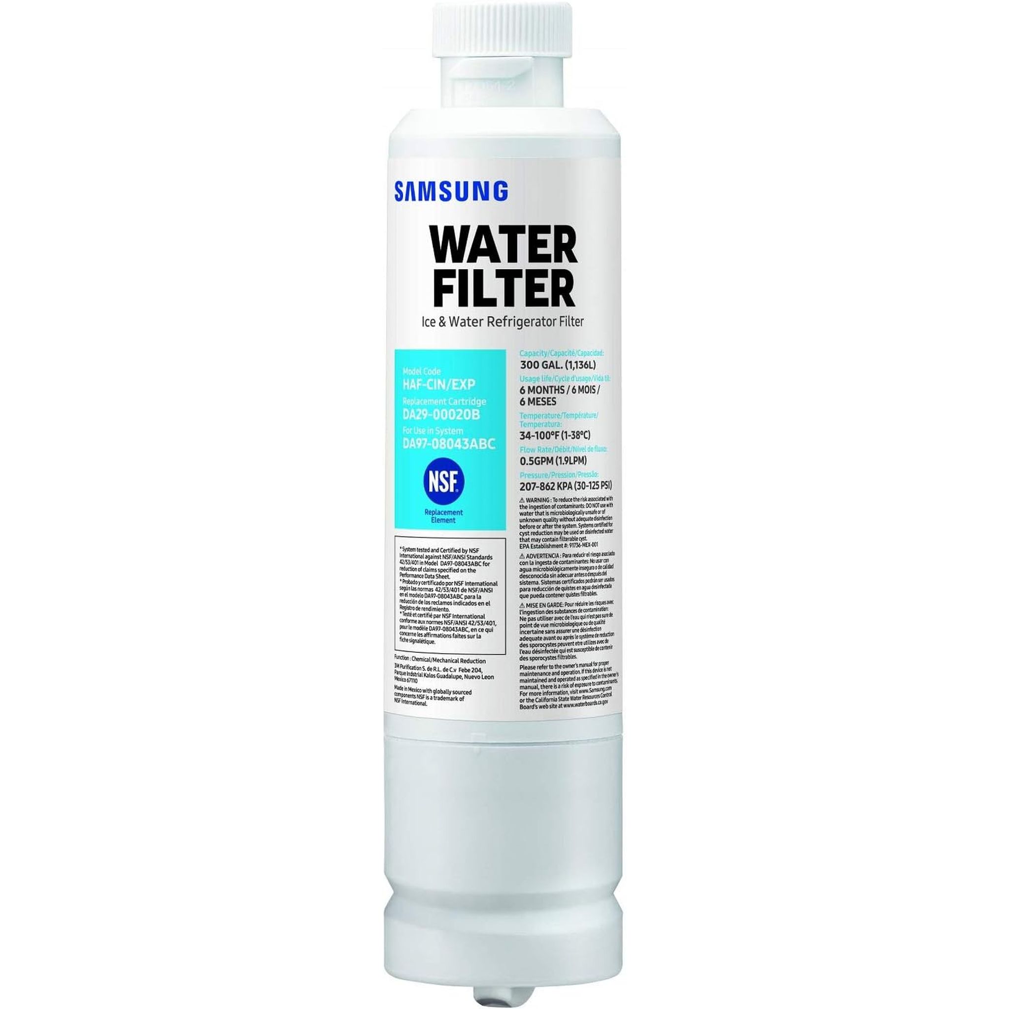 4x Samsung DA29-00020B HAF-CIN/EXP Wasserfilter Weiß für Kühlschrank