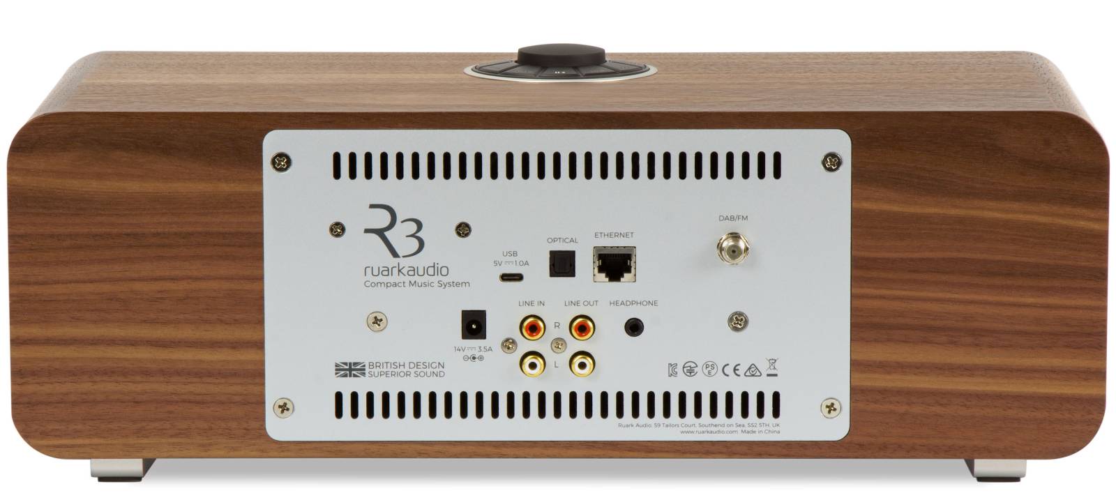 Auspackartikel - ruarkaudio R3 MK1 Musik-System CD/UKW/DAB+/Internet/Bluetooth/USB, Walnuss