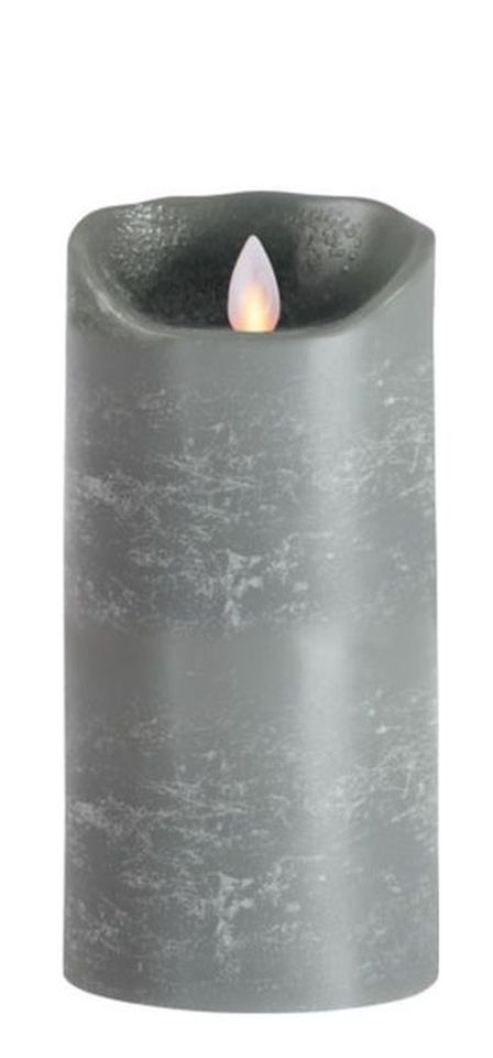 Sompex Flame LED Echtwachskerze grau 8x18cm