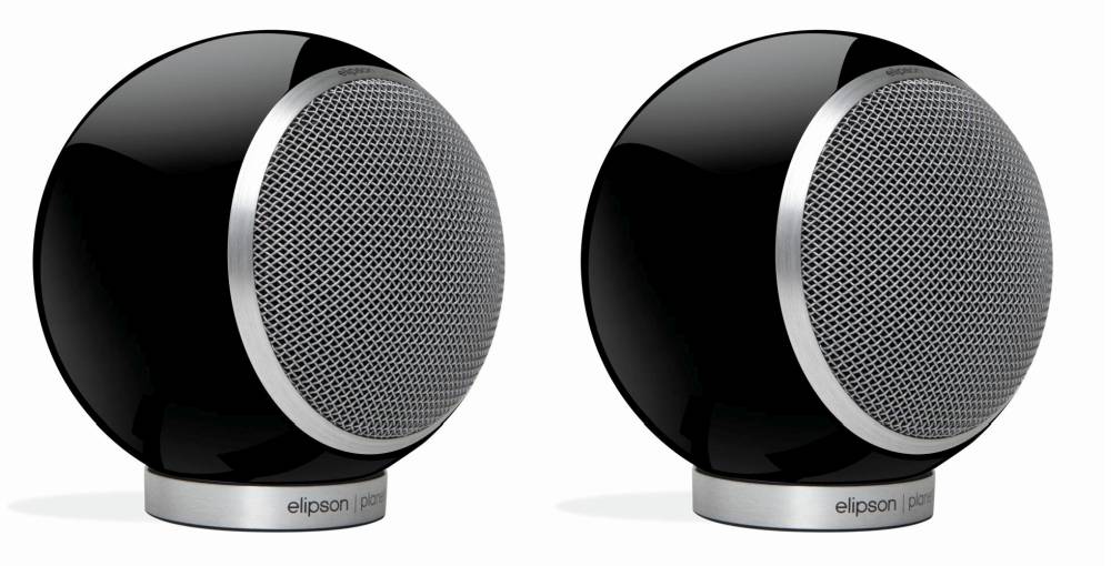 B-Ware Elipson Planet L 2.0 Stereo-Set Kompaktlautsprecher Schwarz Hochglanz