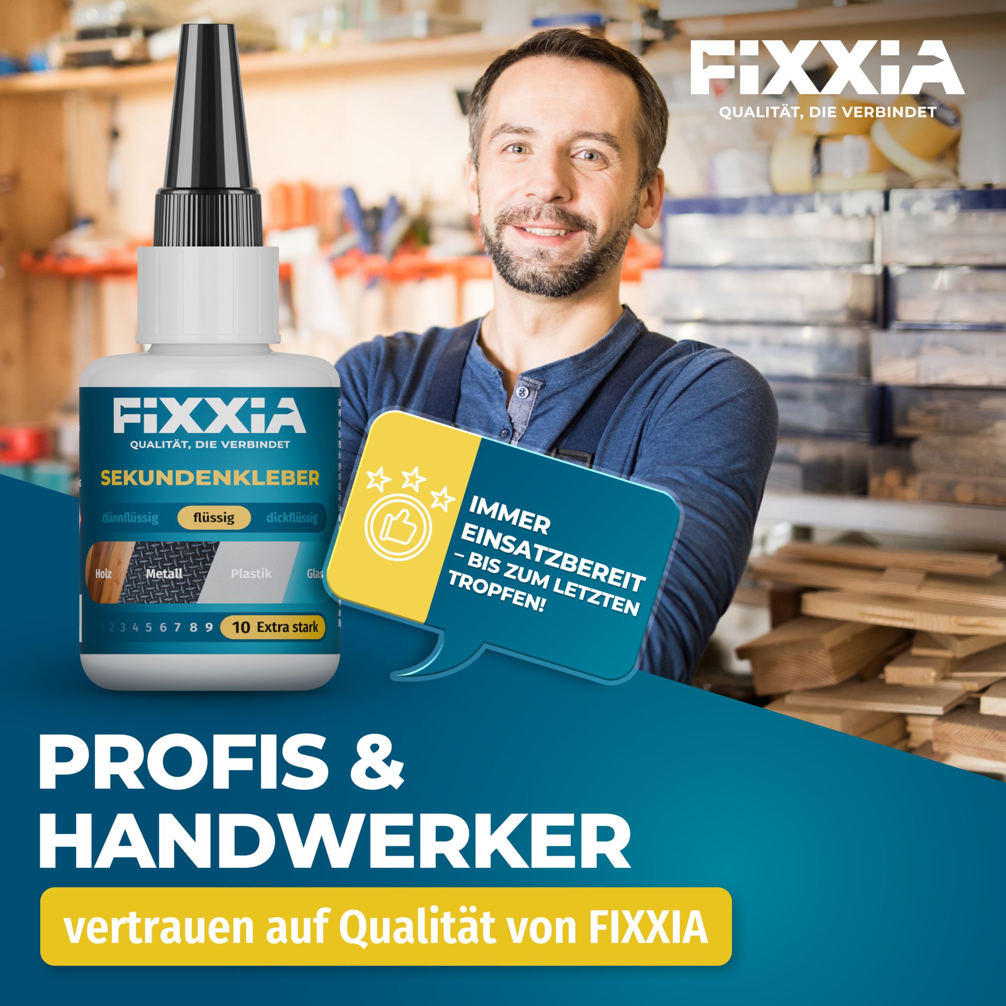 FIXXIA Sekundenkleber extra stark flüssig oder dickflüssig transparent