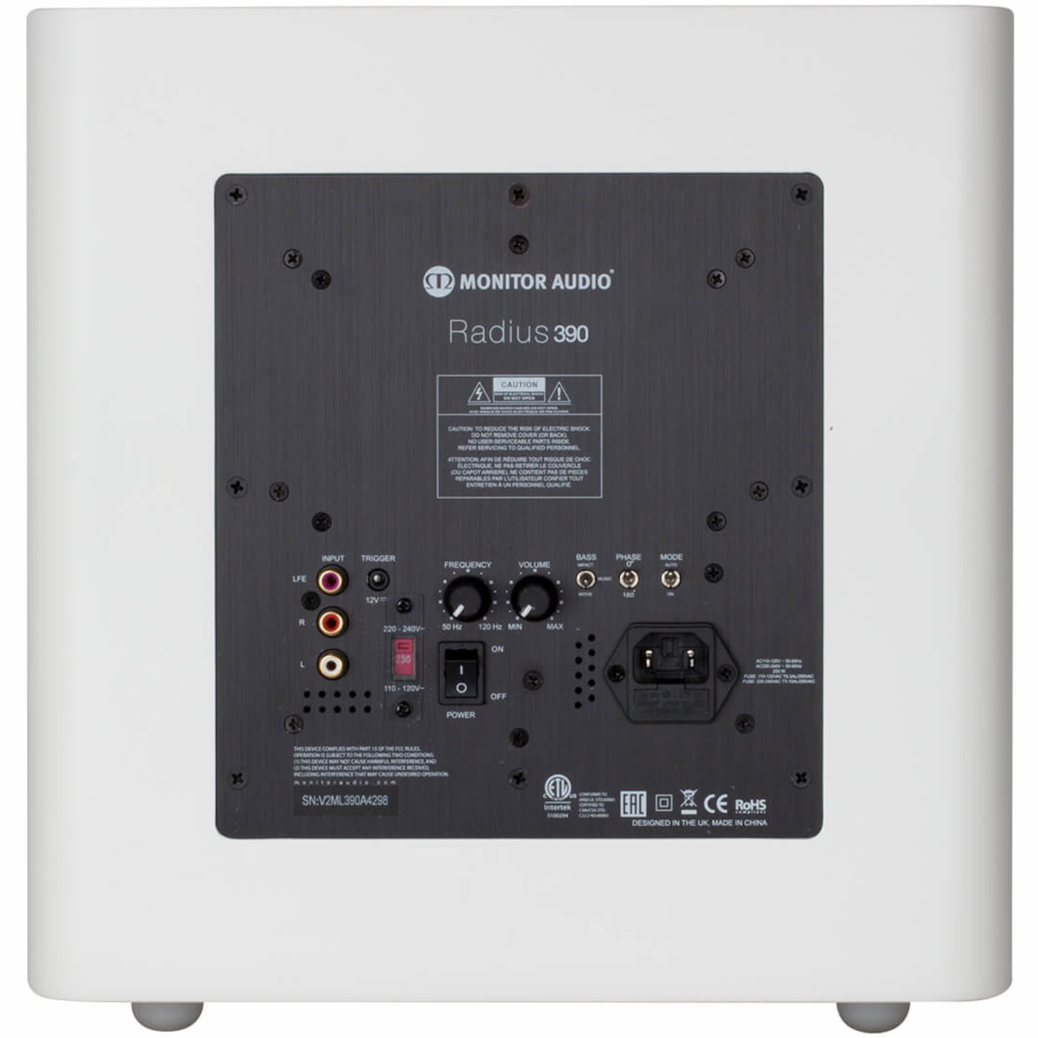 Monitor Audio Radius 3G 390 Subwoofer weiß seidenmatt, 1 Stück