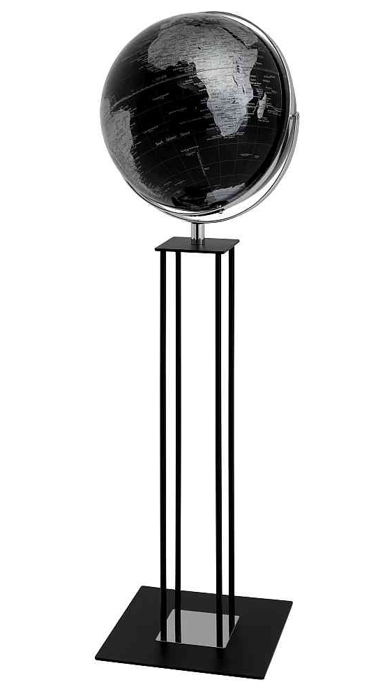 Auspackartikel - emform Standglobus 43cm 2 Achsen Worldtrophy Night Black, schwarz, politisch