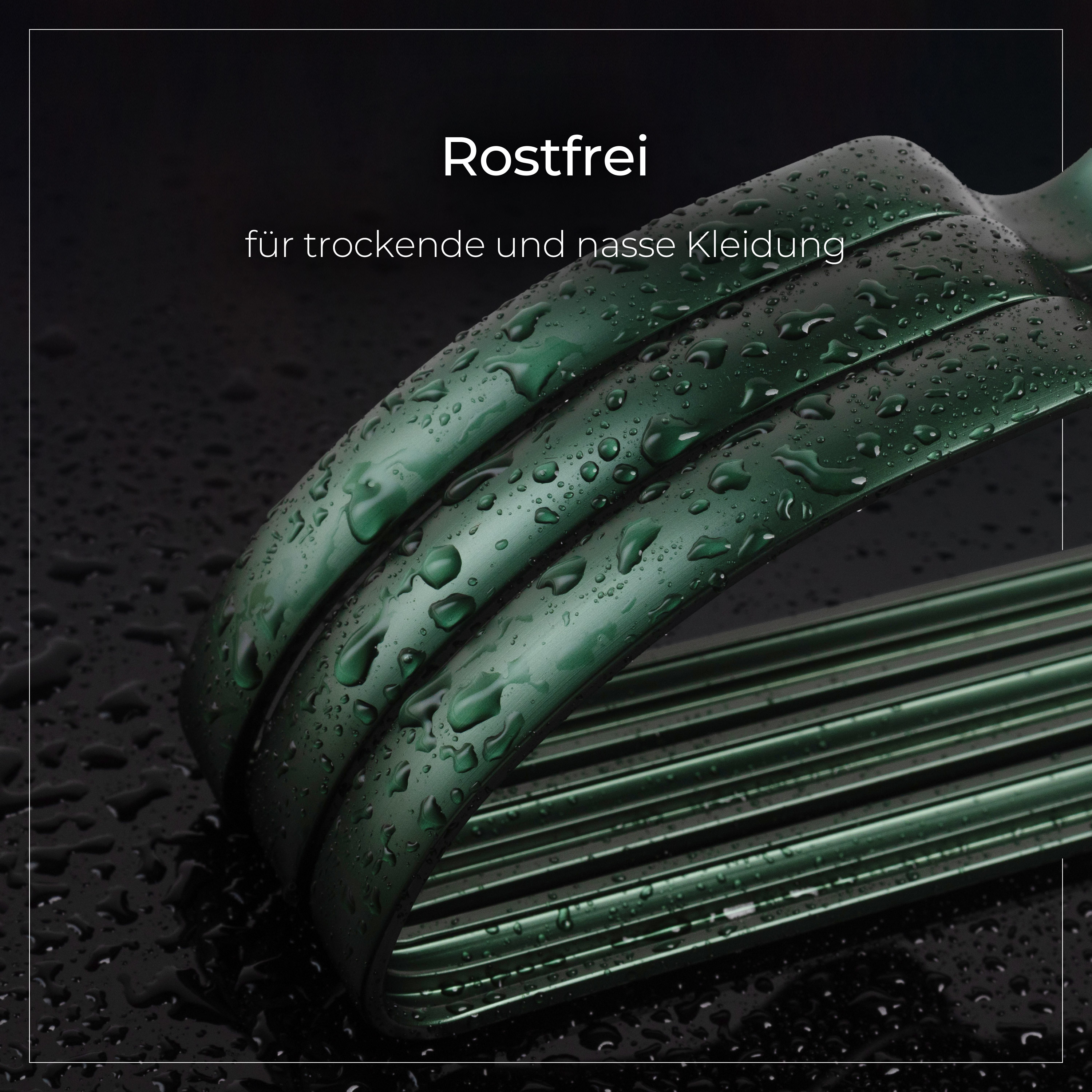20x Parusia Kleiderbügel grün 42cm breit, Steg 1cm, Metall rostfrei formstabil