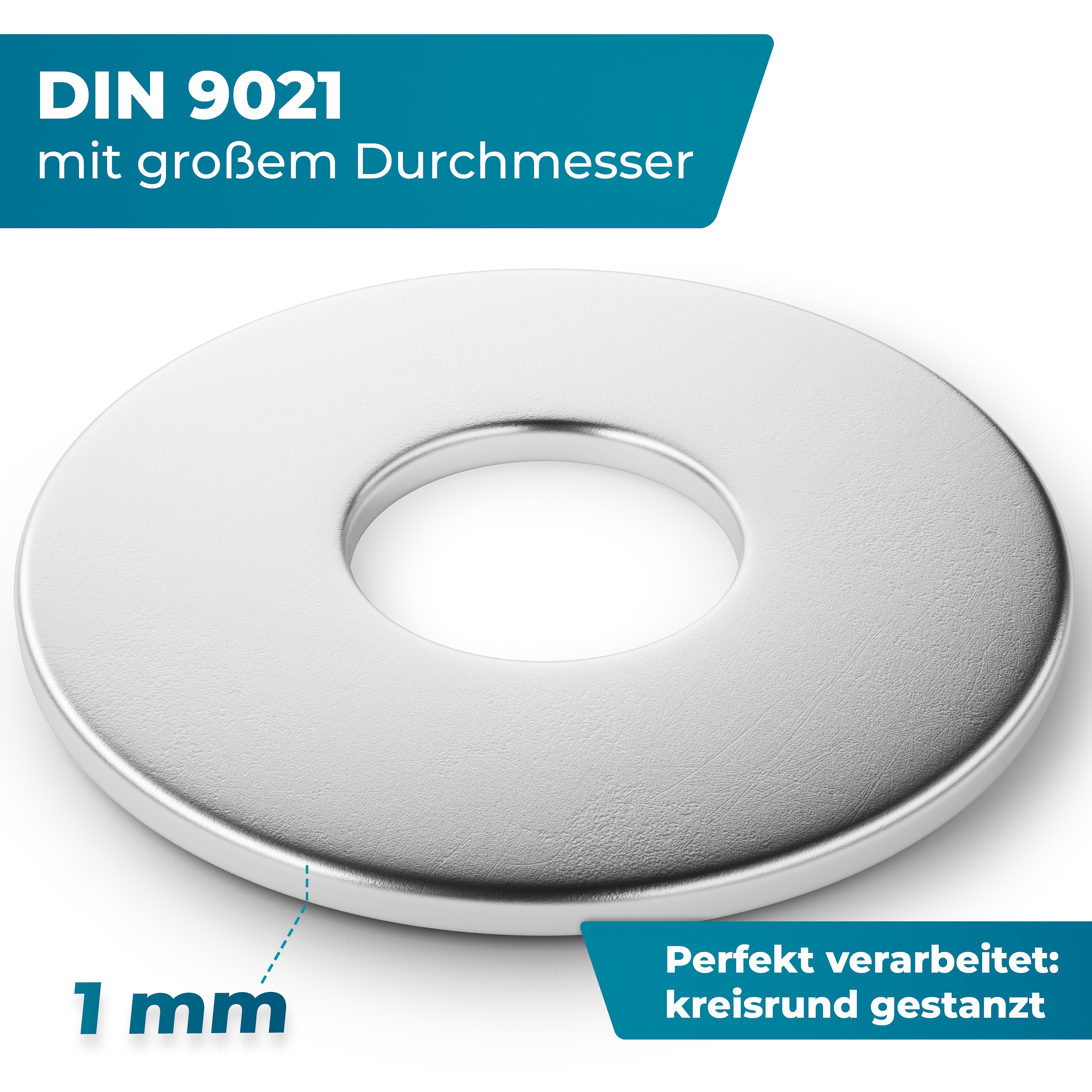 FIXXIA Unterlegscheiben Edelstahl M4 - Washers aus rostfreiem Edelstahl - DIN 9021 - Karosseriescheiben M4 - großer Durchmesser - Beilagscheiben M4 25er-Pack