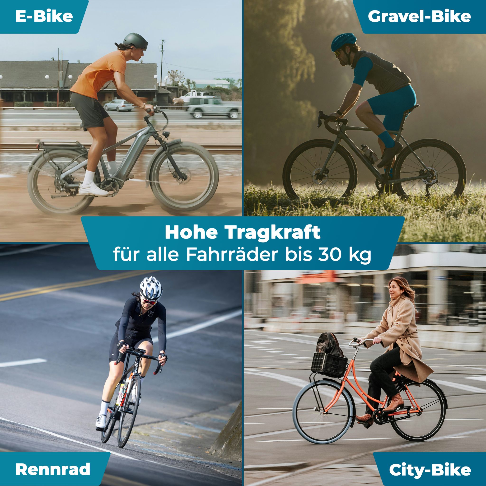 FIXXIA Fahrrad Deckenhalterung silber rot, Fahrradhalter, Deckenhaken, Haken zum Aufhängen an der Decke, platzsparende Fahrradaufhängung, Fahrradhaken an Kette, Montagehalterung (61cm) #1