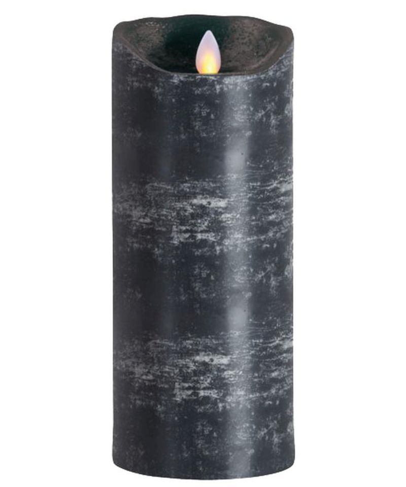 Sompex Flame LED Echtwachskerze anthrazit 8x23cm