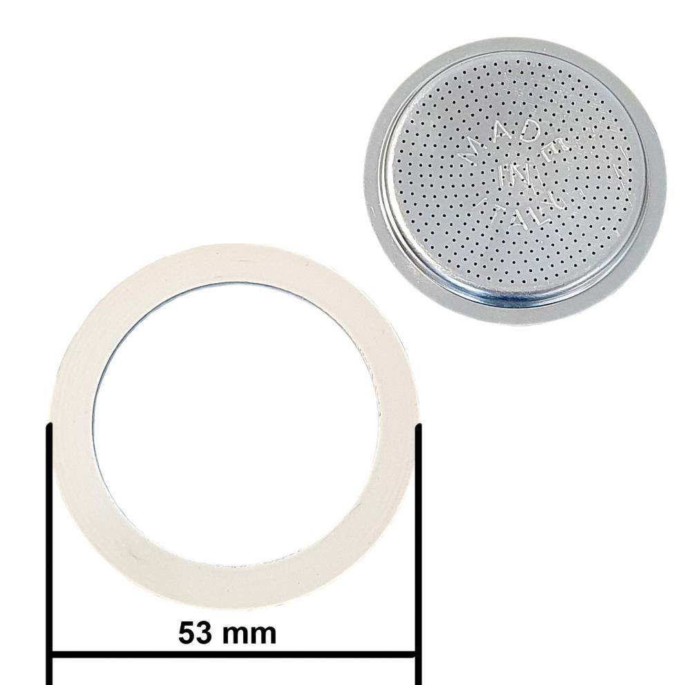Bialetti 1 Dichtung + 1 Filter für Espressokocher 1+2 Tassen New Venus Induction