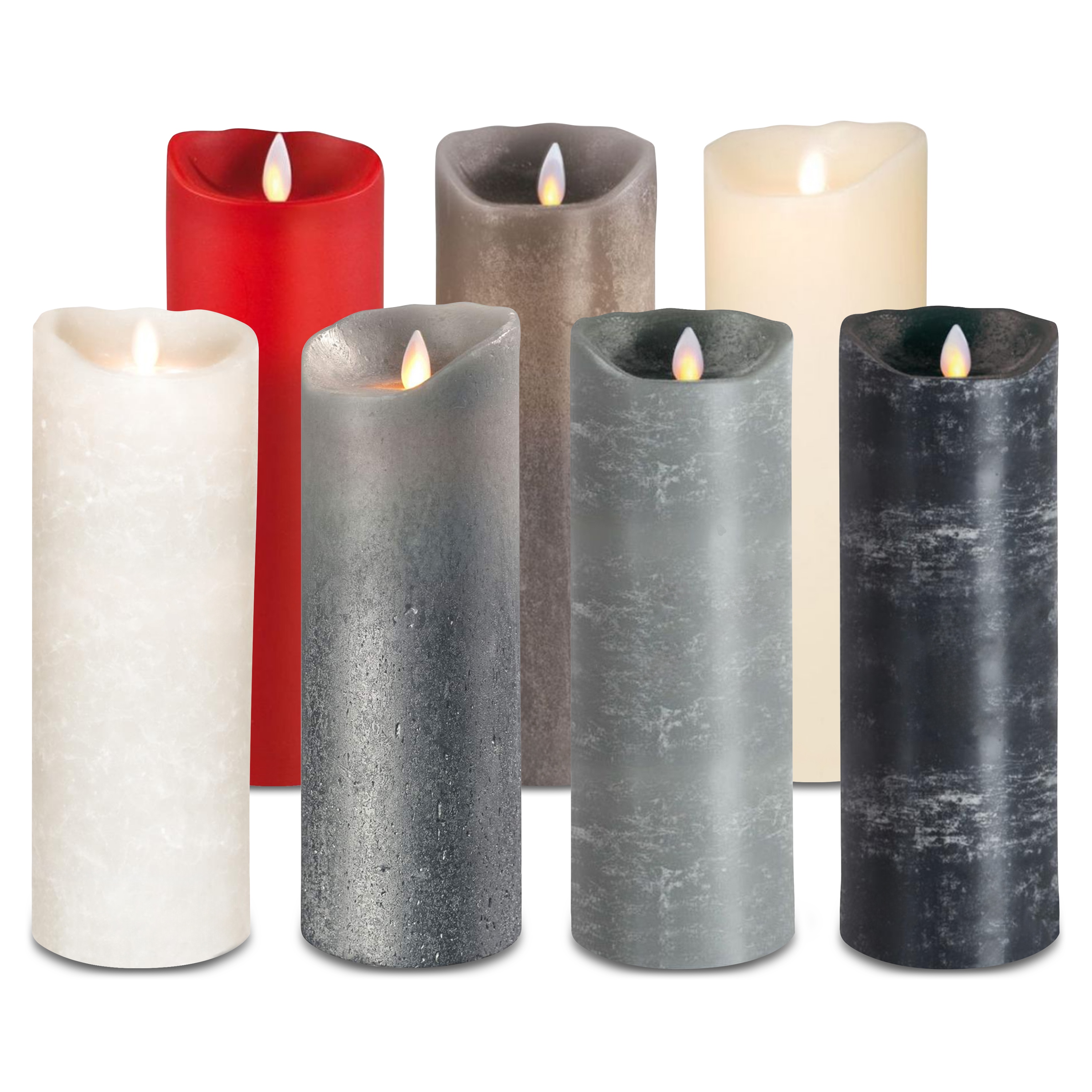 Sompex Flame LED Echtwachskerze 8x23cm, versch. Farben