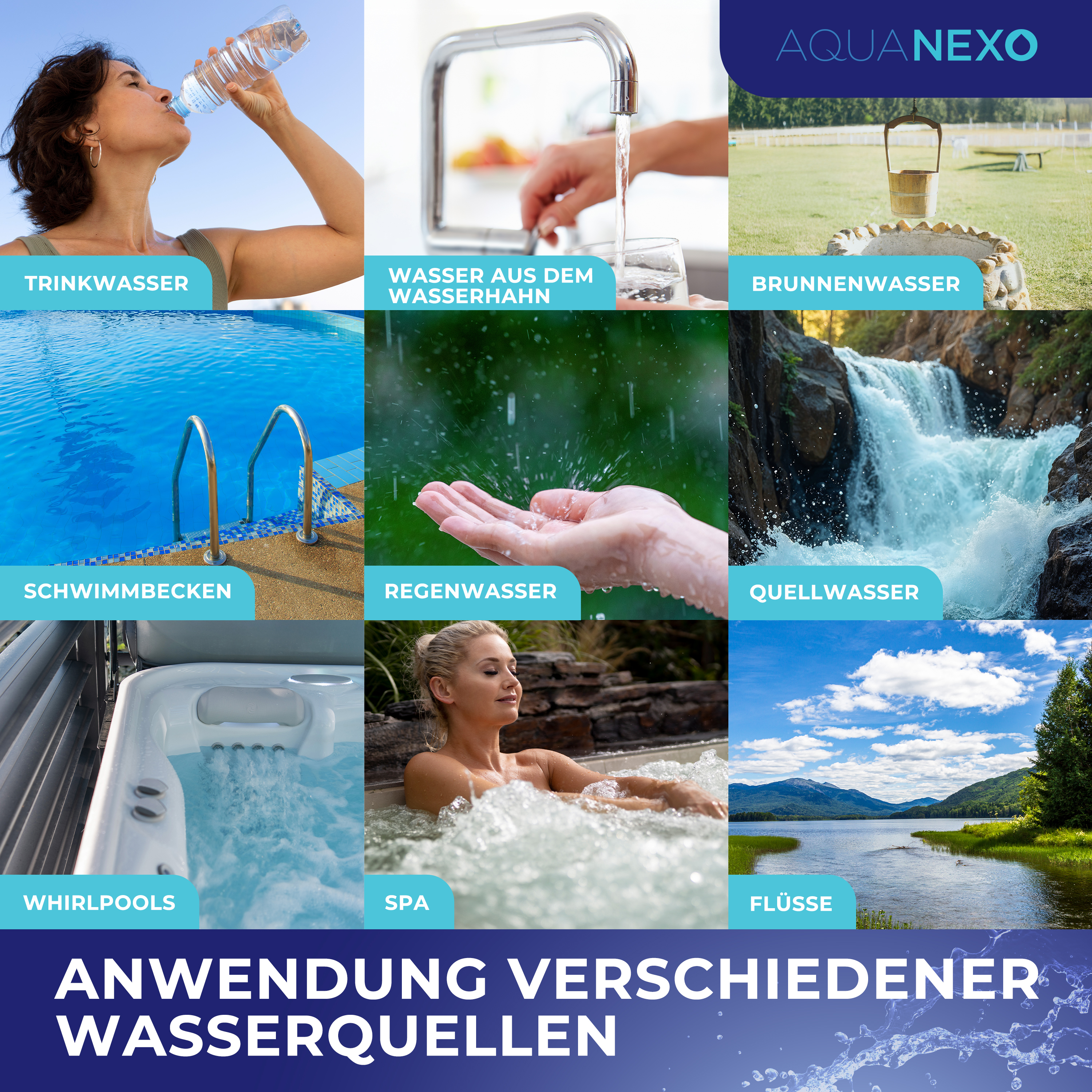 Aquanexo Elektronischer Wassertester PoolLAB 2.0 Photometer Set inkl. CASE und 2x120 Tabletten Chlor + Phenol Red