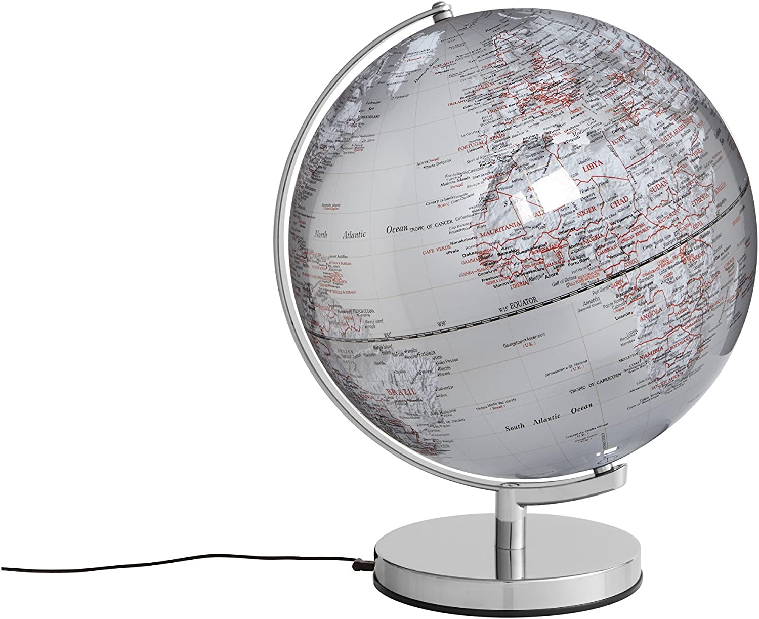 emform Globus 30cm beleuchtet Stellar Silver Light