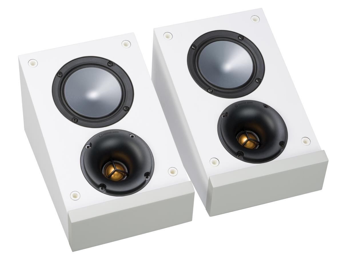 Auspackartikel - Monitor Audio Bronze AMS (6G) Atmos-Lautsprecher weiß  (Frontseite grau) (Paar)