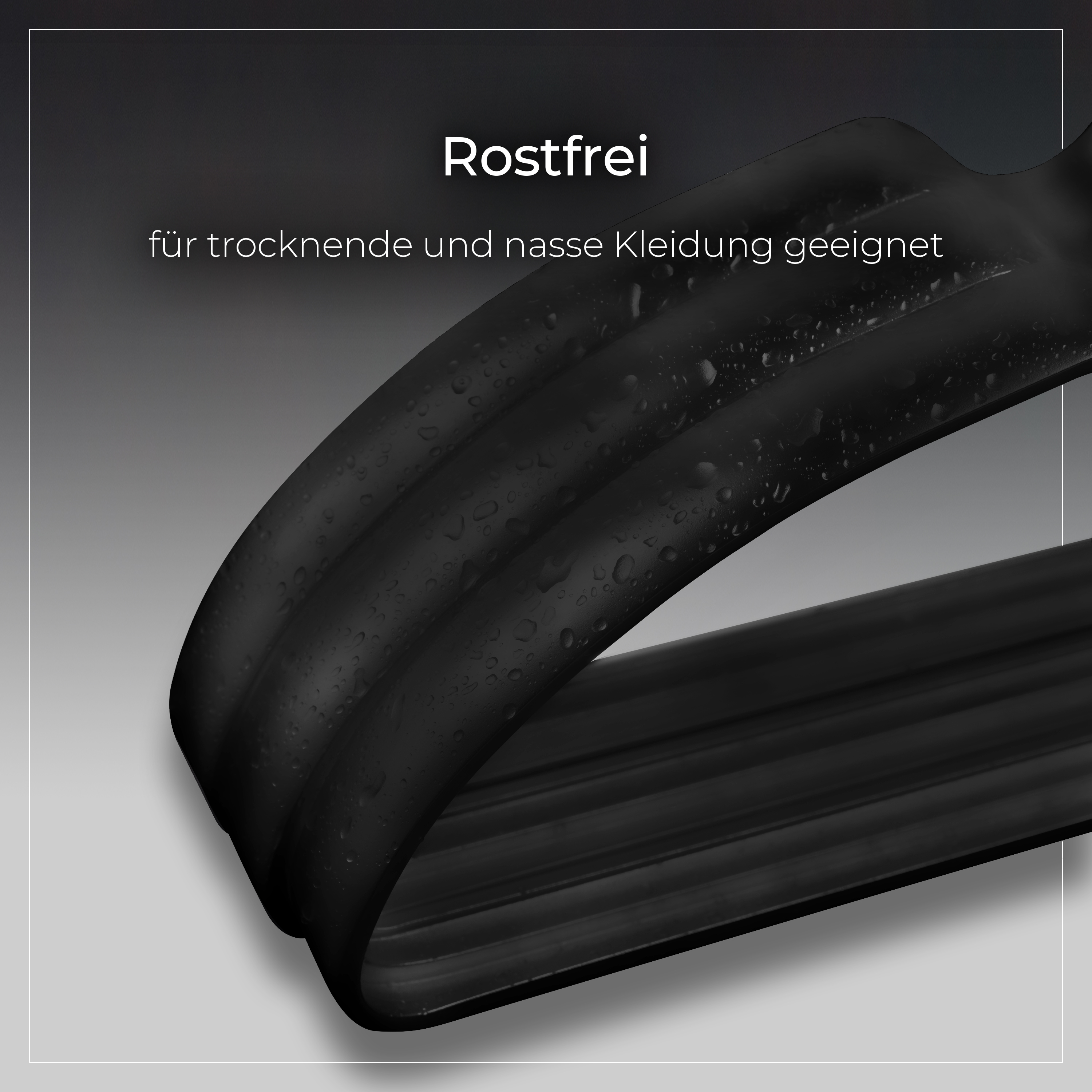 40x Parusia Kleiderbügel schwarz 42cm breit 1cm Metall rostfrei, formstabil 40 Stück