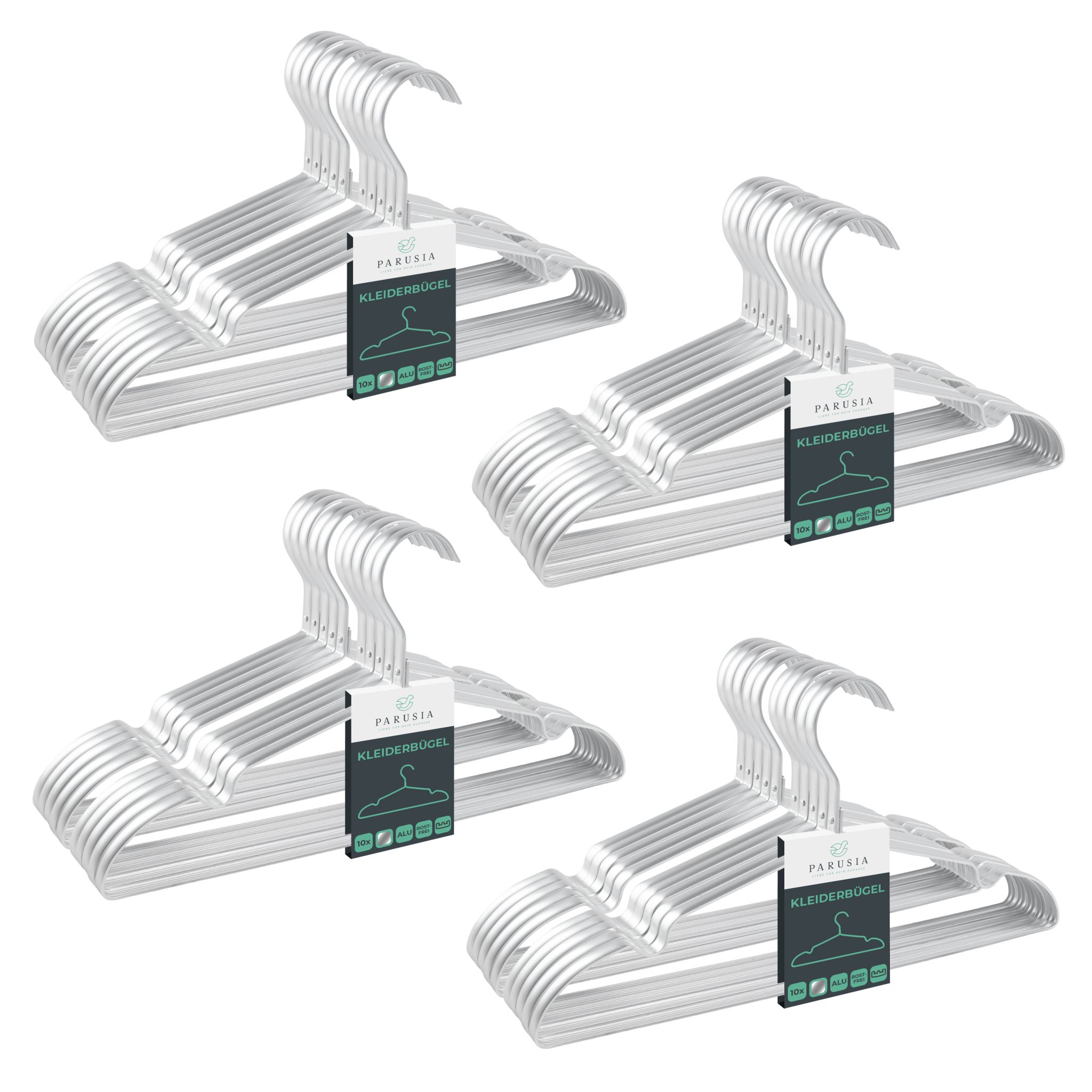 Parusia Kleiderbügel STELO silberfarben, rutschfest & formstabil
