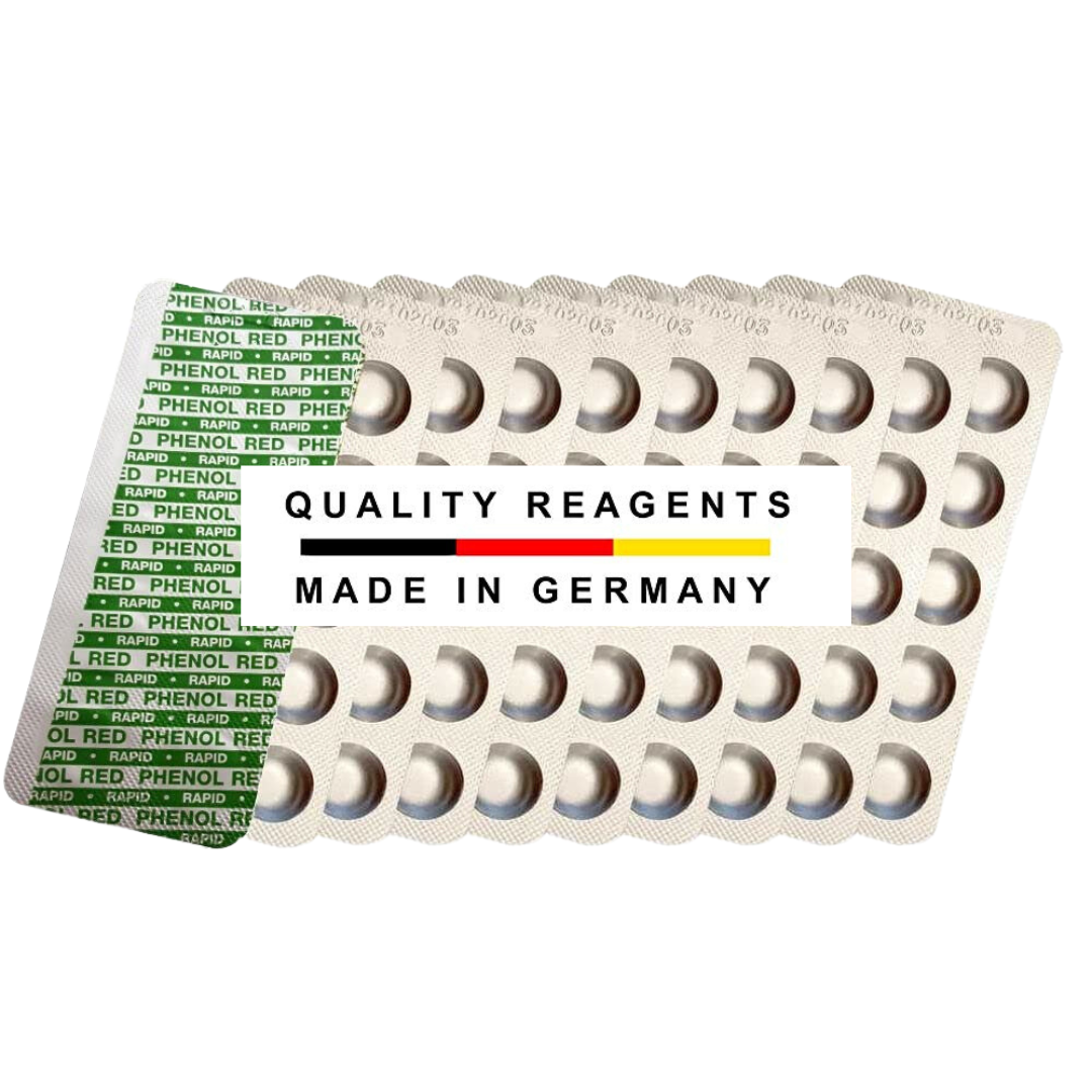Rapid Testtabletten Schütteltester Phenol Red pH-Wert, 100 Tabletten (10 Blister)