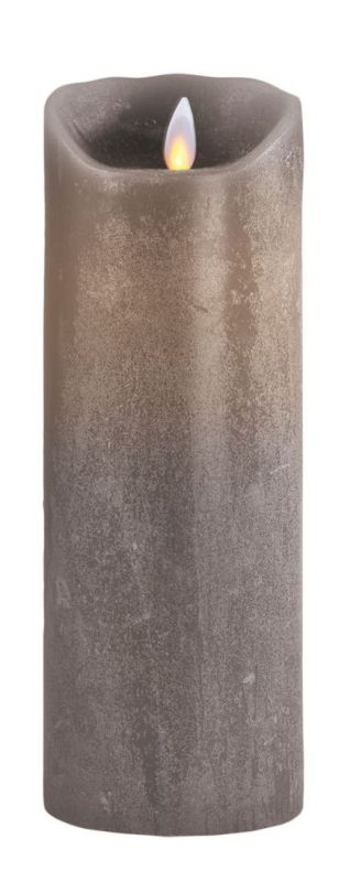 Sompex Flame LED Echtwachskerze taupe 8x23cm