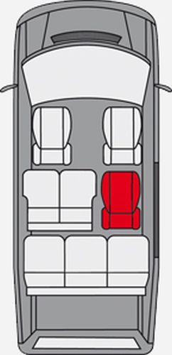 VW T6 Sitzbezug Kunstleder passgenau für Einzelsitz 2. Sitzreihe, Baujahr ab 07/2015