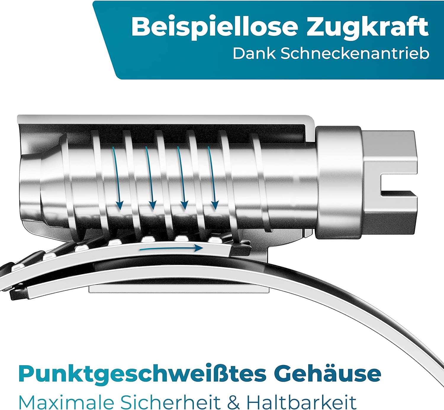 FIXXIA Schlauchschellen [40-60mm] - rostfreier robuster Edelstahl - Schlauchklemme - Schlauchschelle für Pool, Garten, KFZ & Waschmaschine geeignet 6er-Pack
