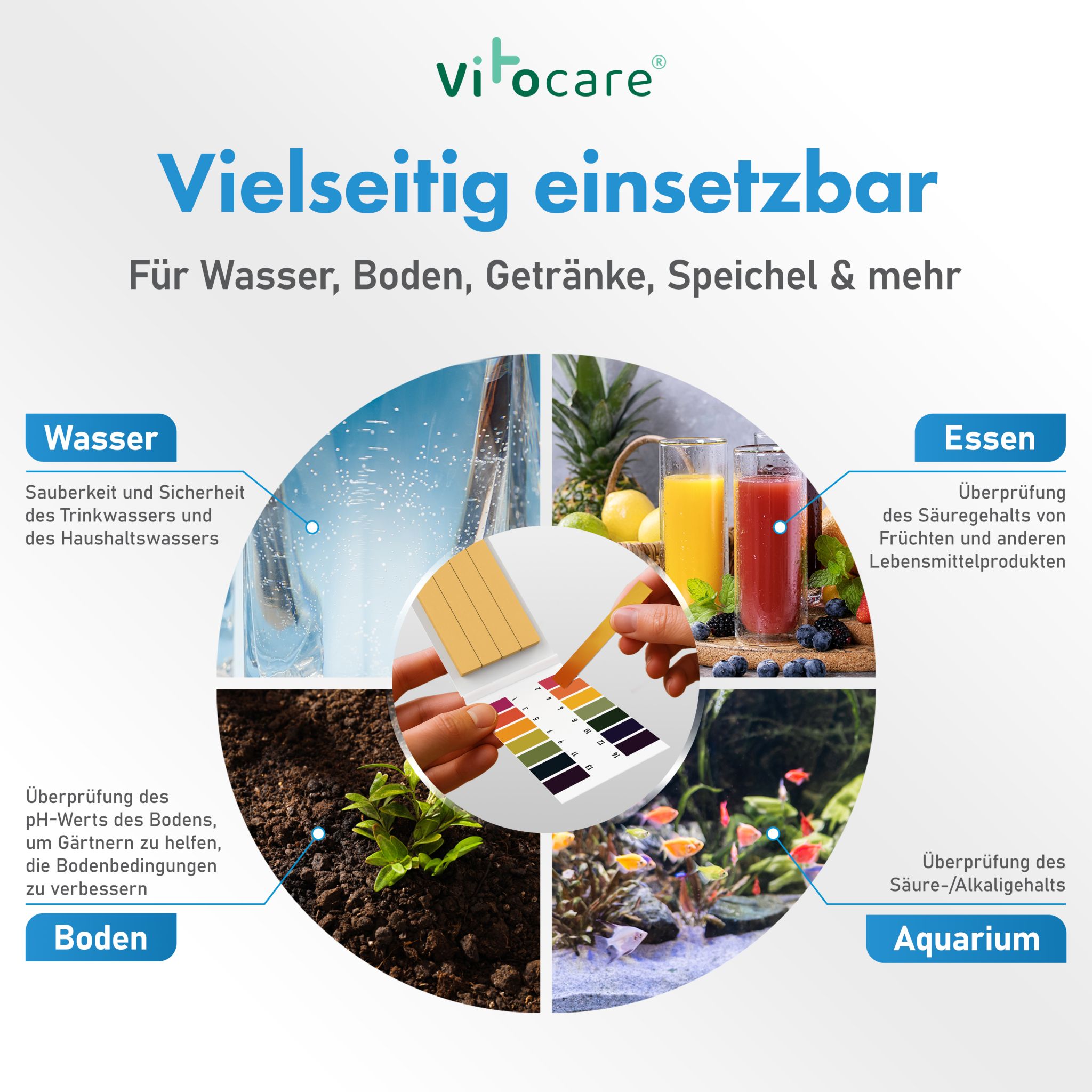 Vitocare PH Teststreifen Lackmuspapier 100 Stück