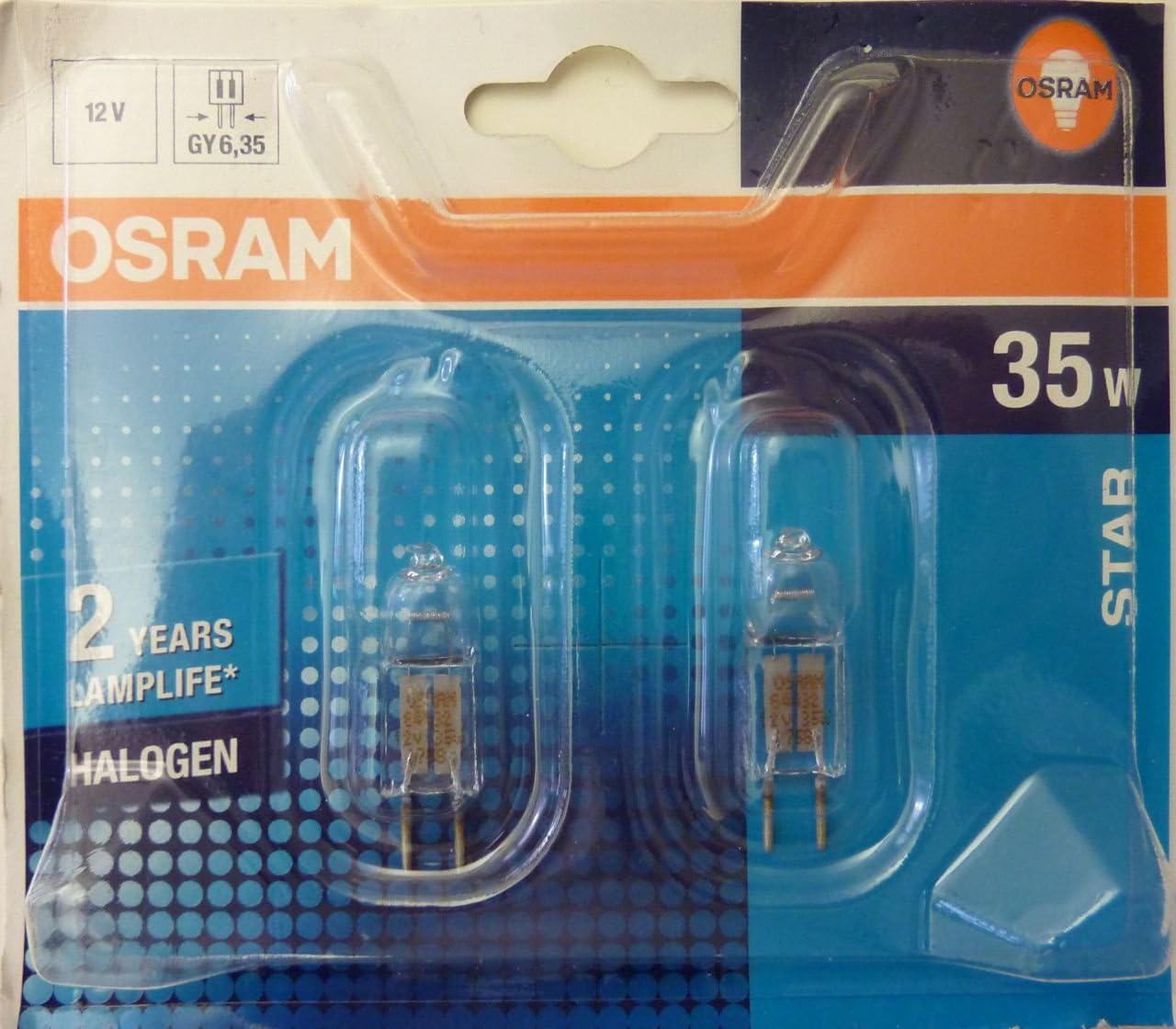 2x Osram Stiftsockellampe Halostar Starlite 64432s GY6,35 12V 35W 580lm Halogen